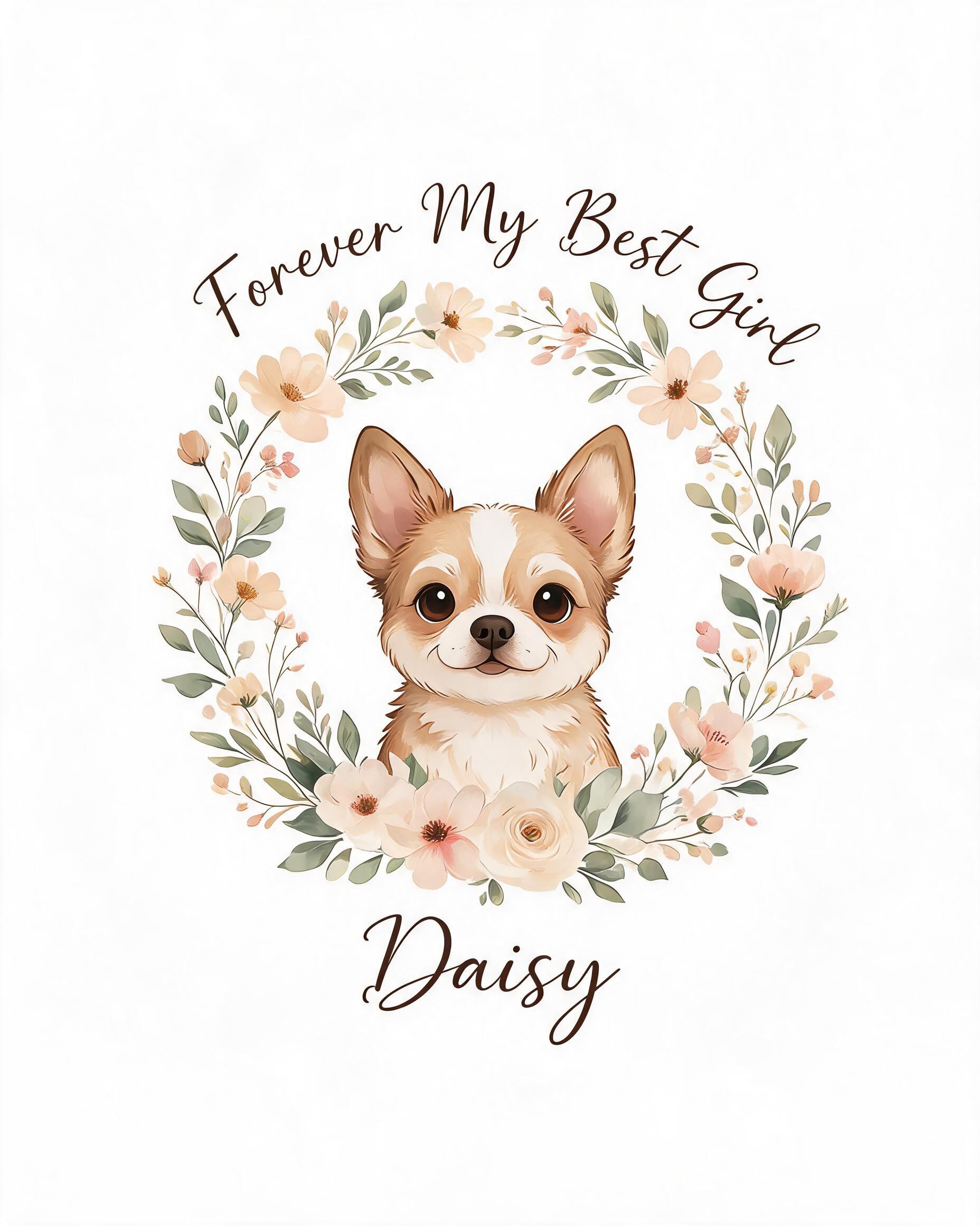 Pet Memorial: Floral Wreath Best Friend