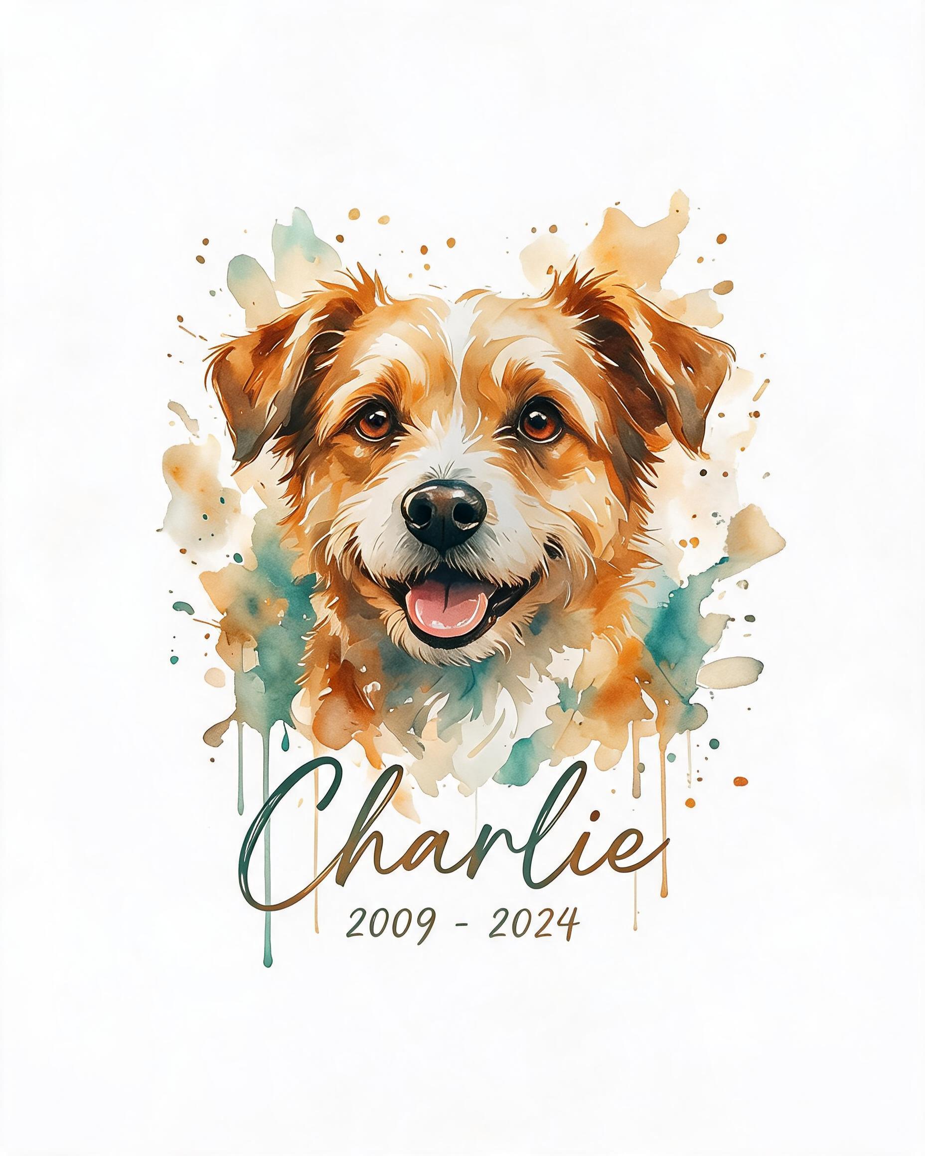 Pet Memorial: Watercolor Portrait Keepsake