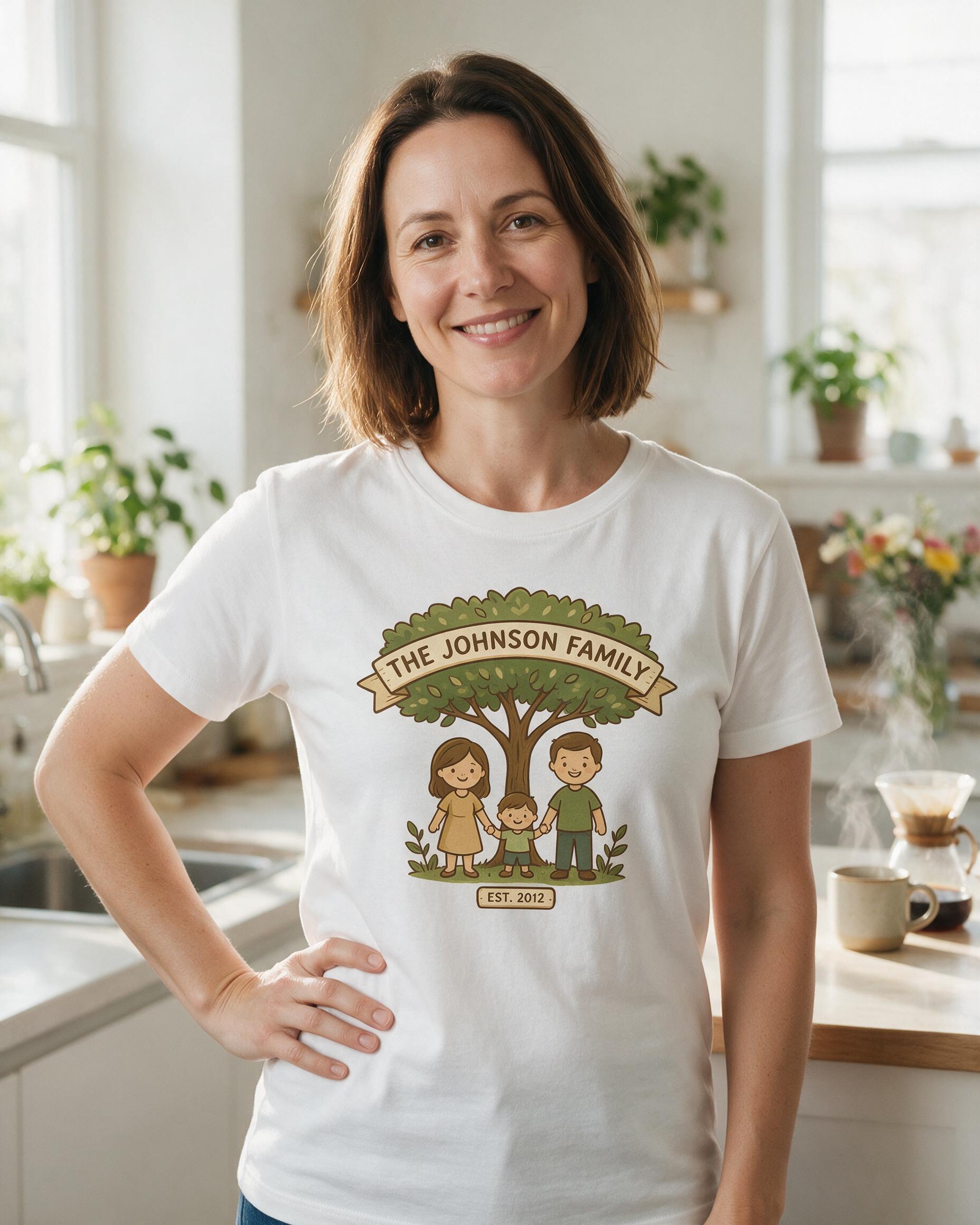 Established Family Tree Personalized Shirt — White