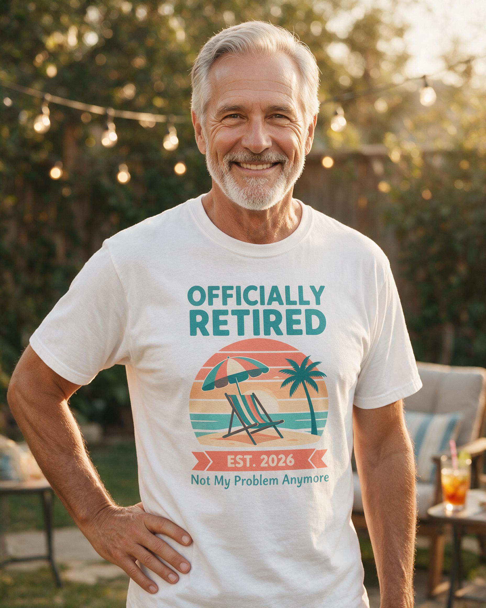 Officially Retired Est. Personalized Shirt — White