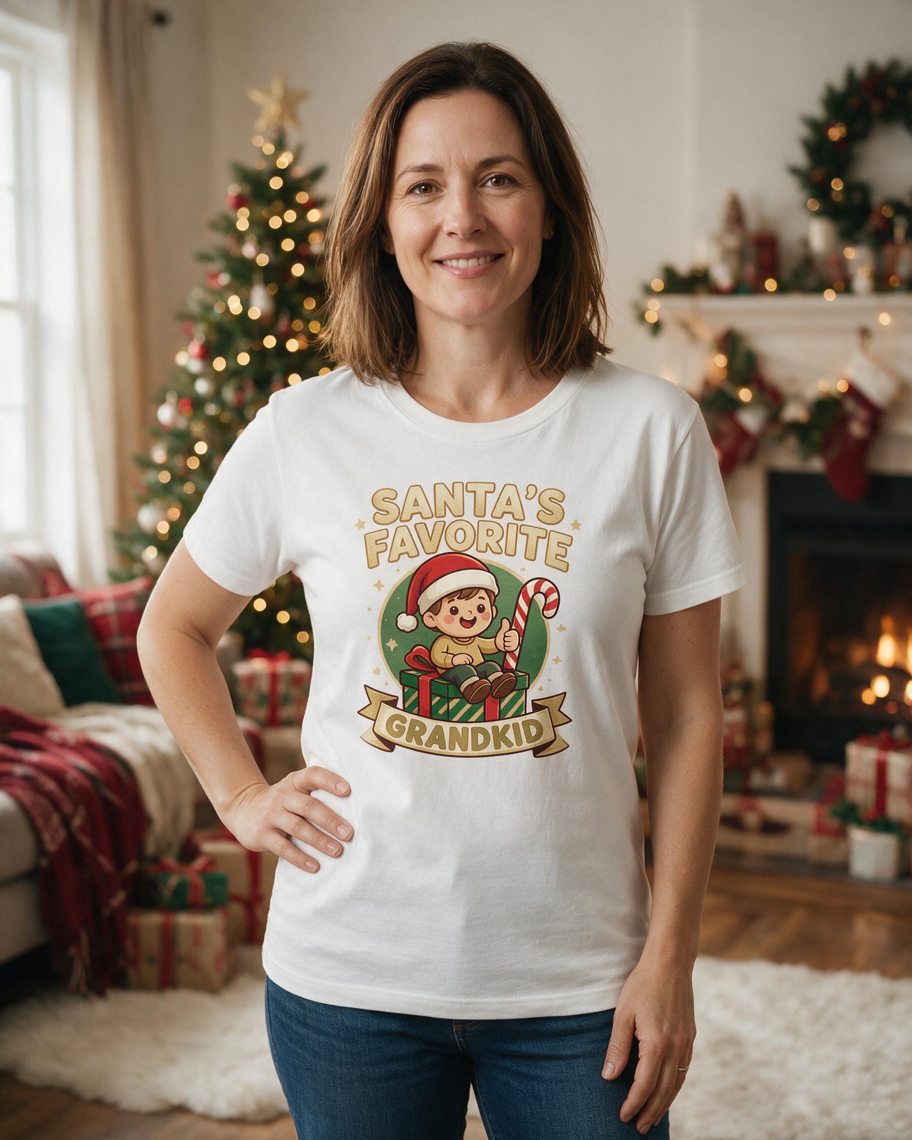 Santa's Favorite Personalized Christmas Shirt — White