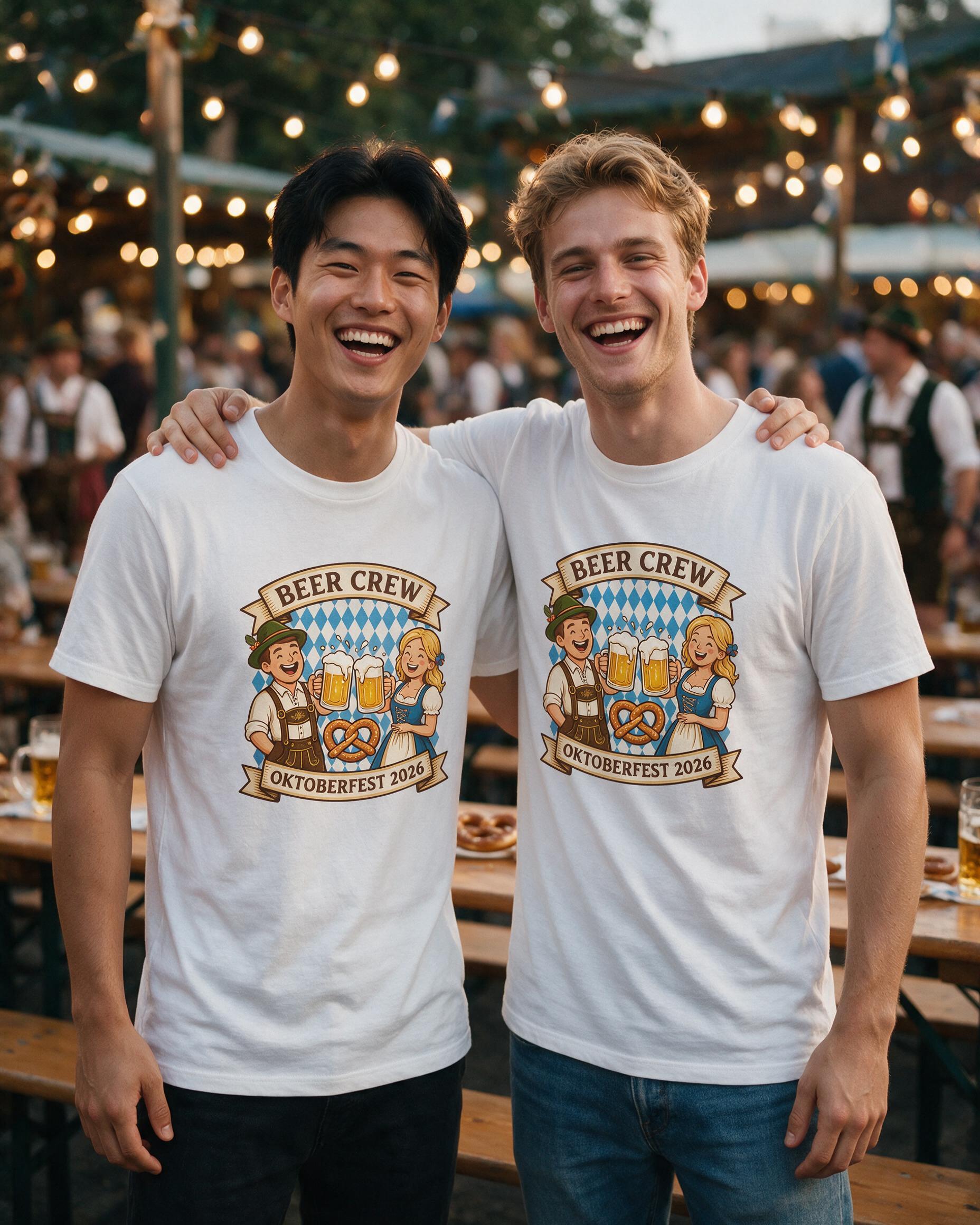 Oktoberfest Beer Crew Personalized Shirt — White