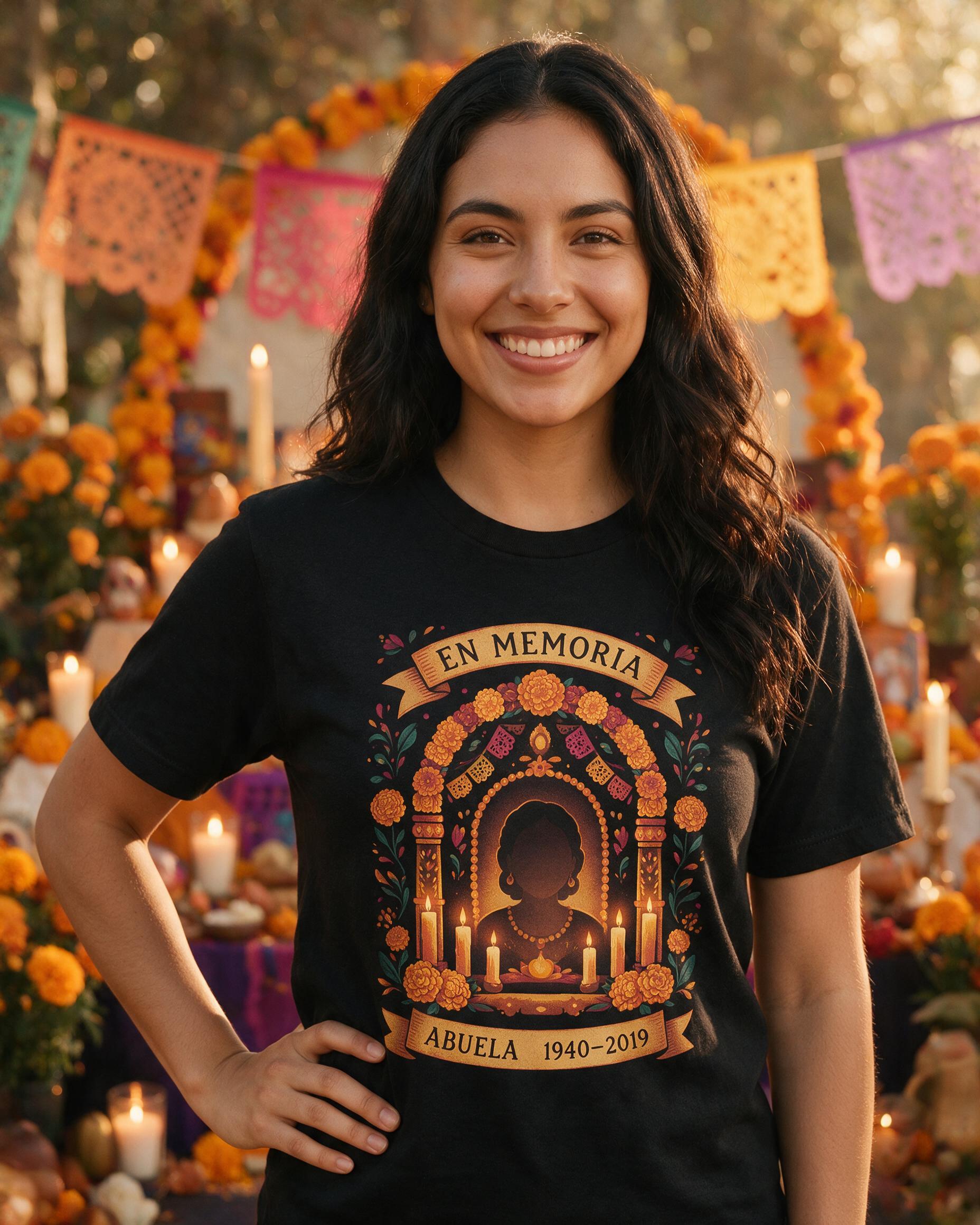 En Memoria DΓa de Muertos Personalized Shirt β Black