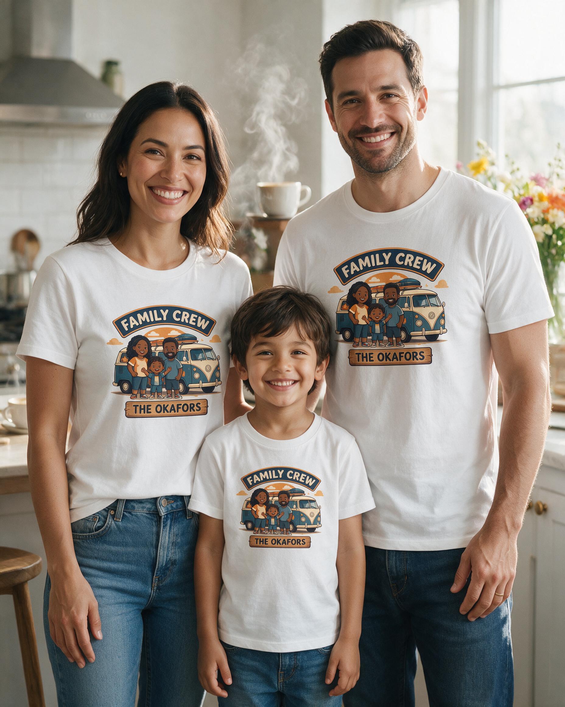Family Crew Matching Personalized Shirt — White