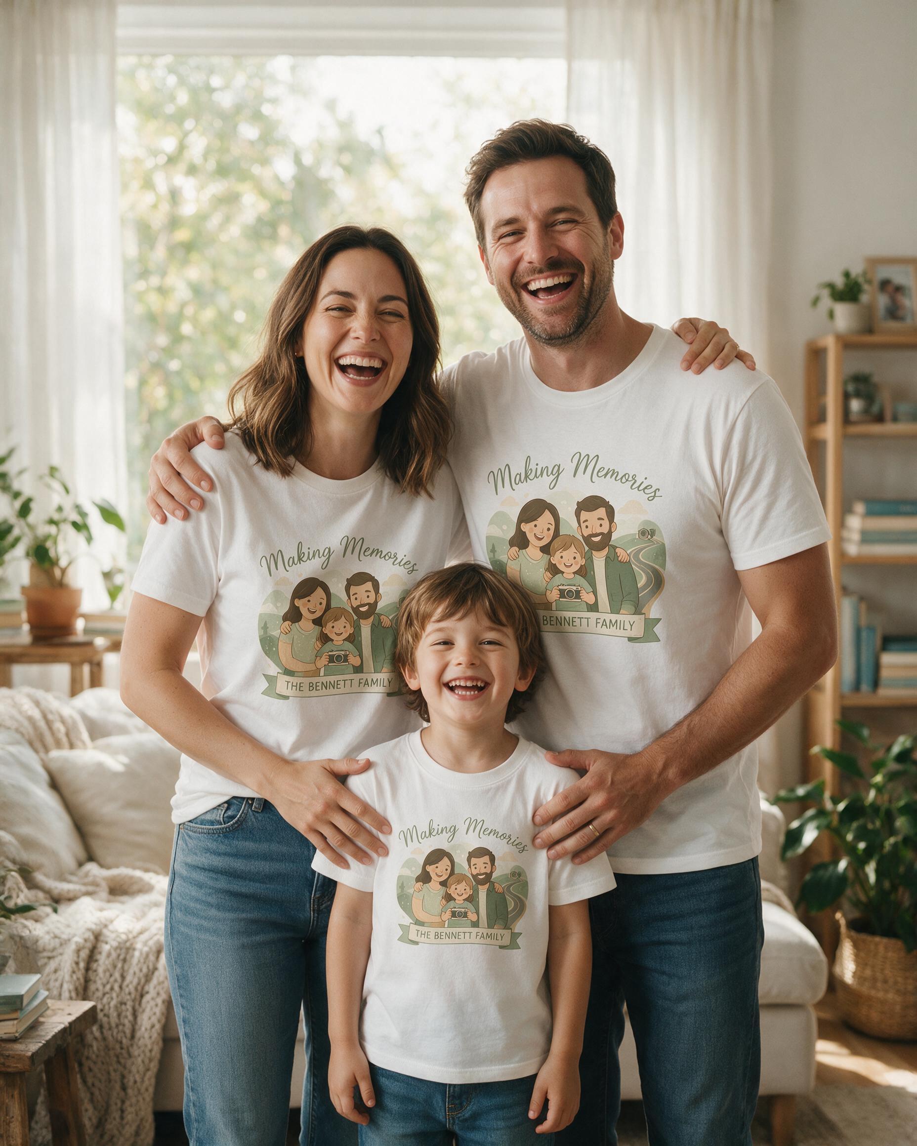 Making Memories Family Matching Personalized Shirt — White