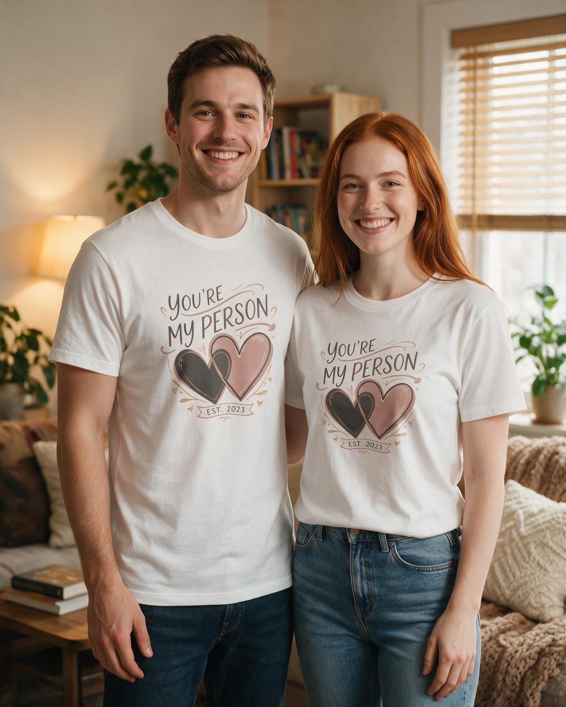 You're My Person Matching Couple Personalized Shirt — White