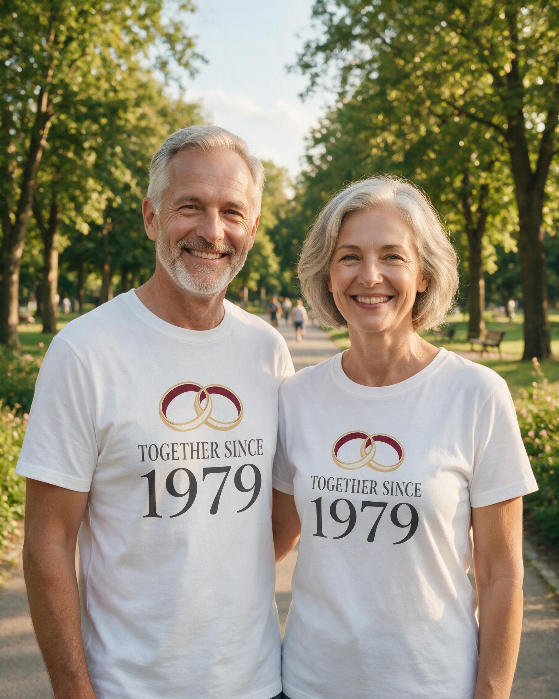 Together Since Personalized Couple Shirt — White