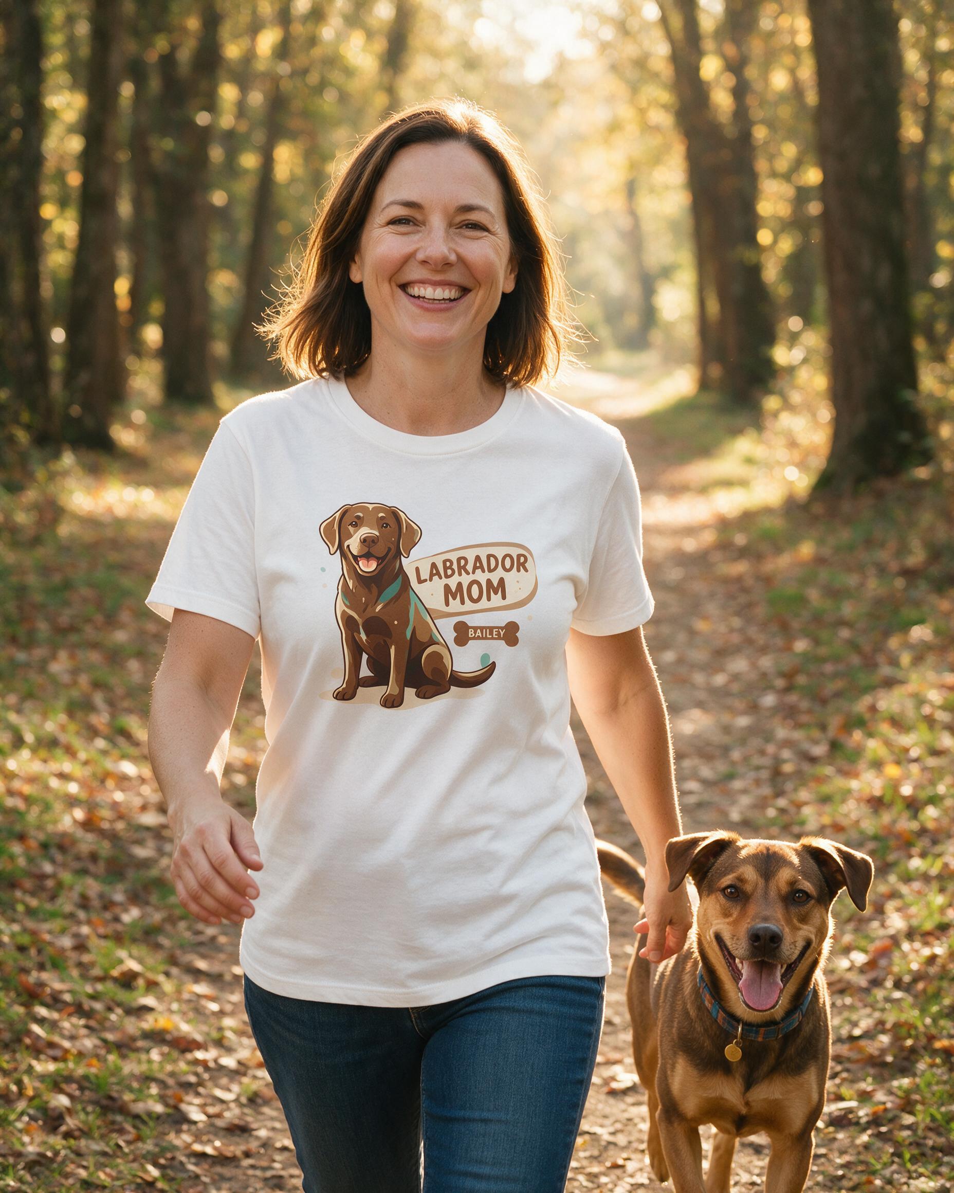 Labrador Mom Personalized Dog Shirt — White