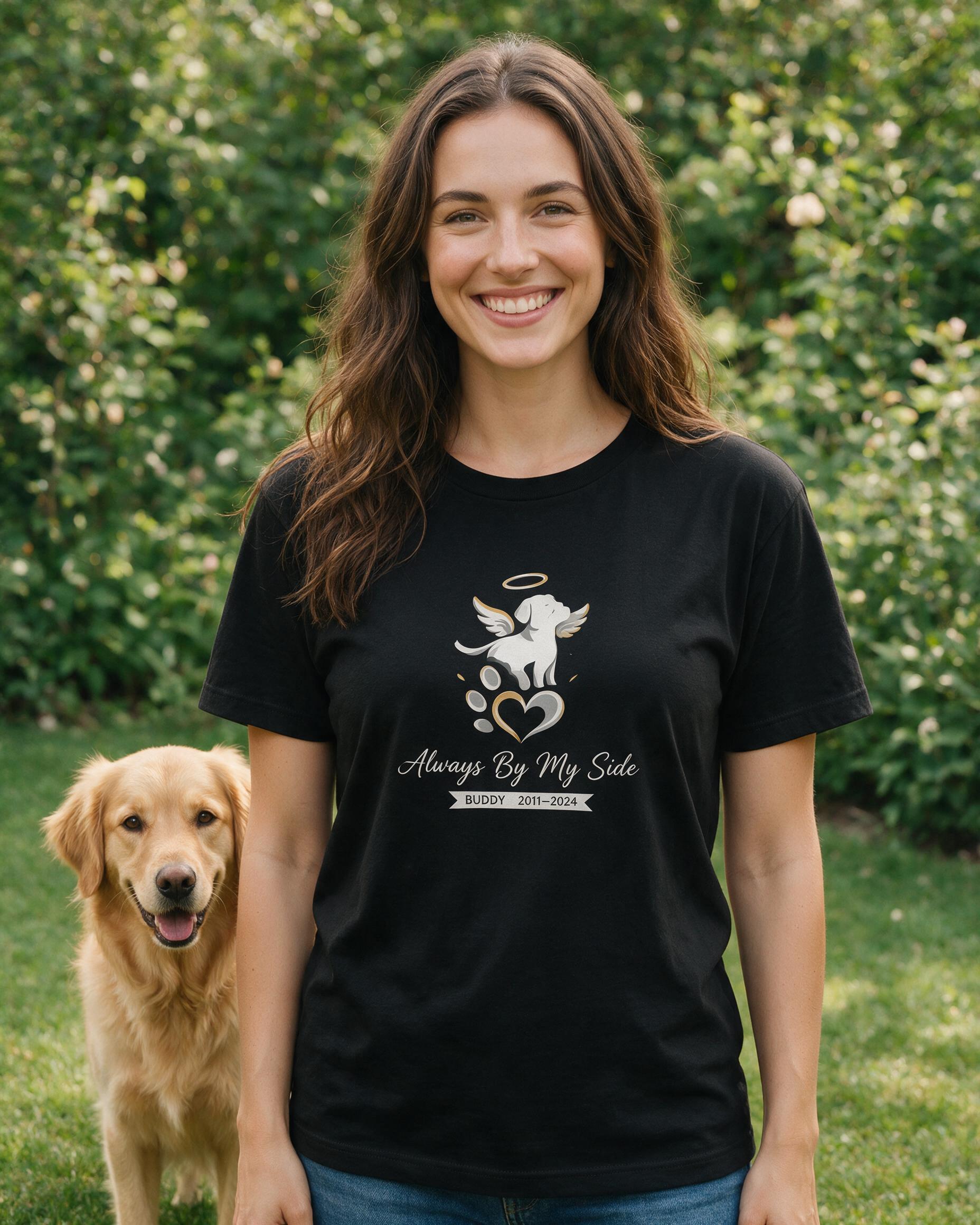 Always By My Side Dog Memorial Personalized Shirt β Black