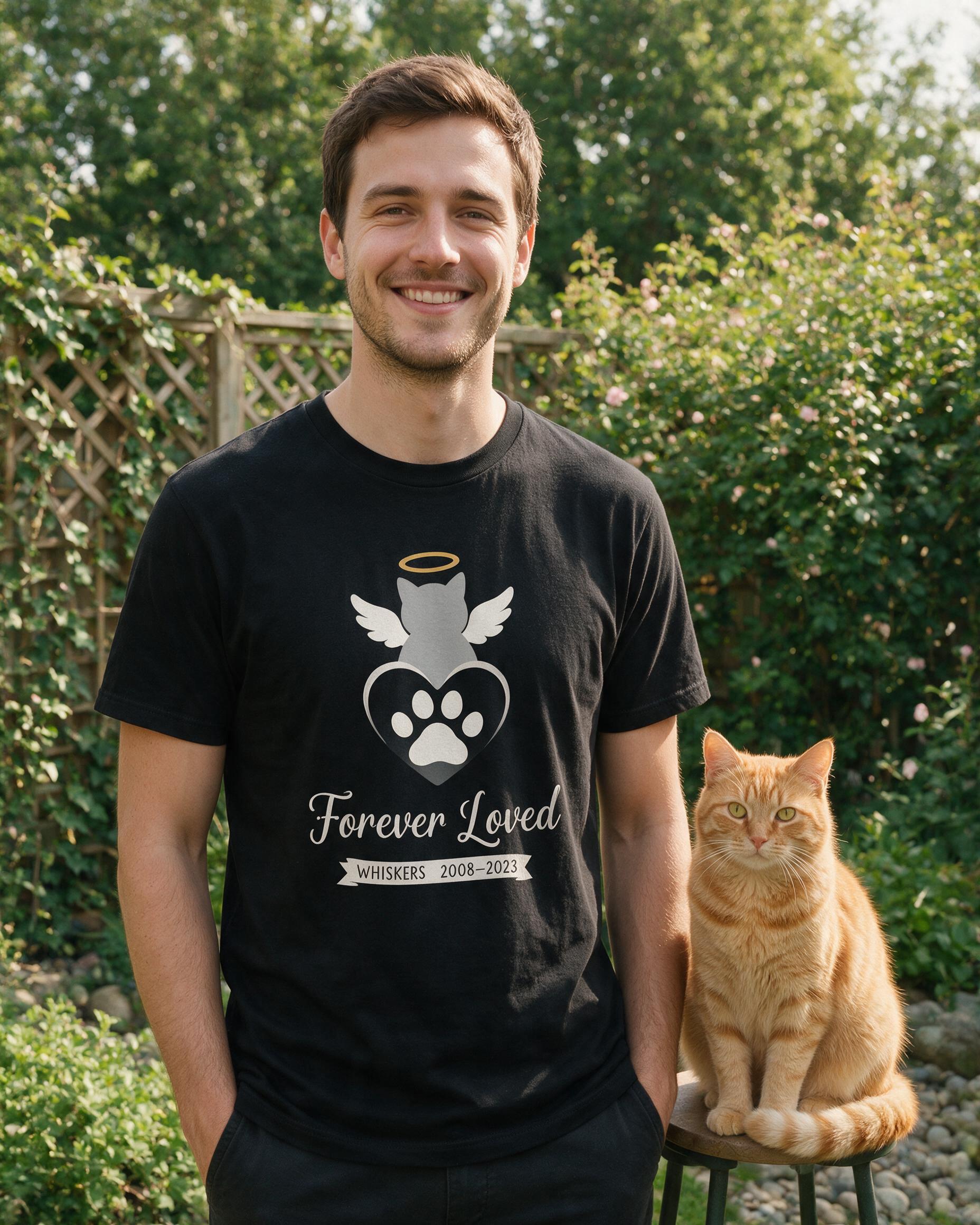 Forever Loved Cat Memorial Personalized Shirt β Black