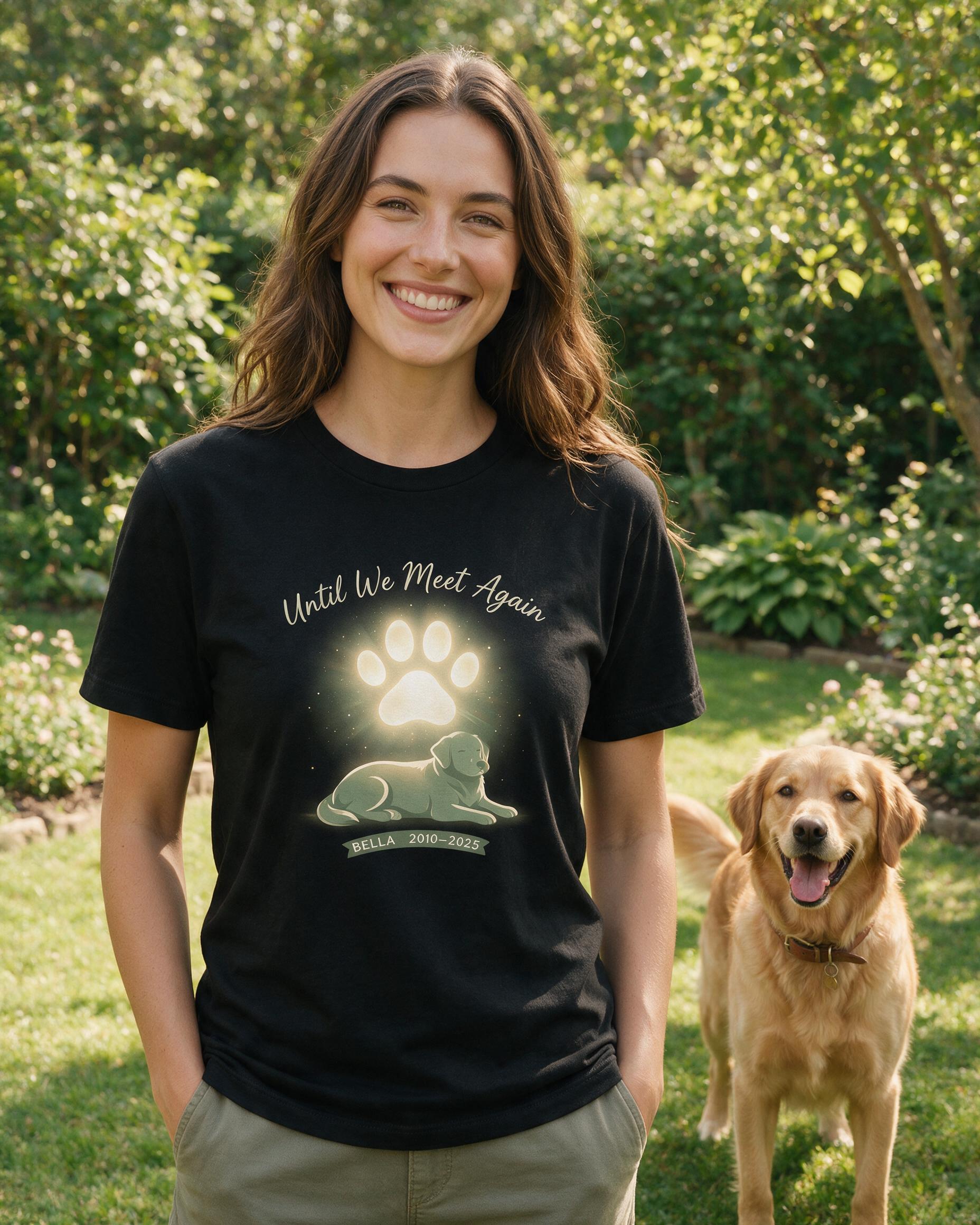 Until We Meet Again Dog Memorial Personalized Shirt β Black