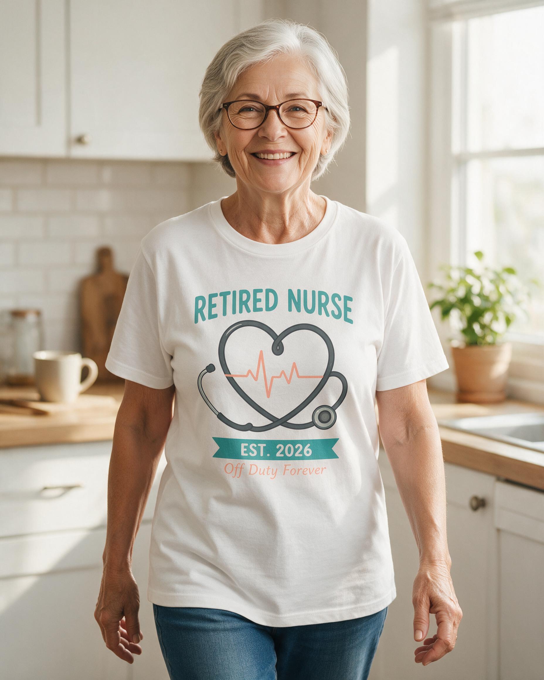 Retired Nurse Est. Personalized Shirt — White