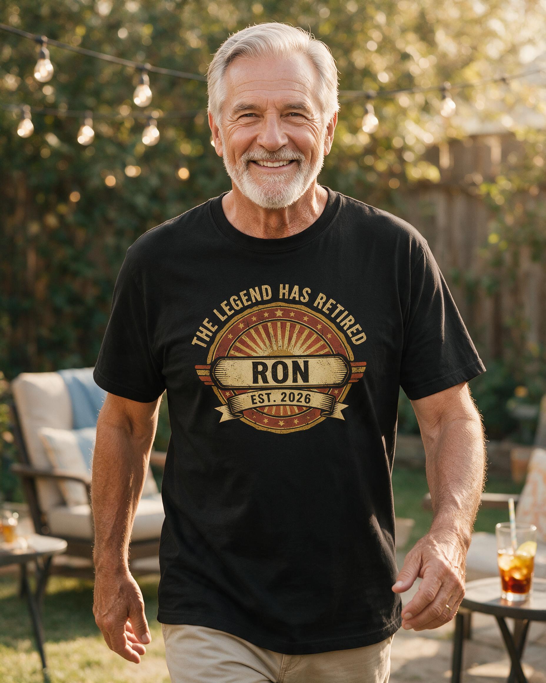 The Legend Has Retired Est. Personalized Shirt — Black