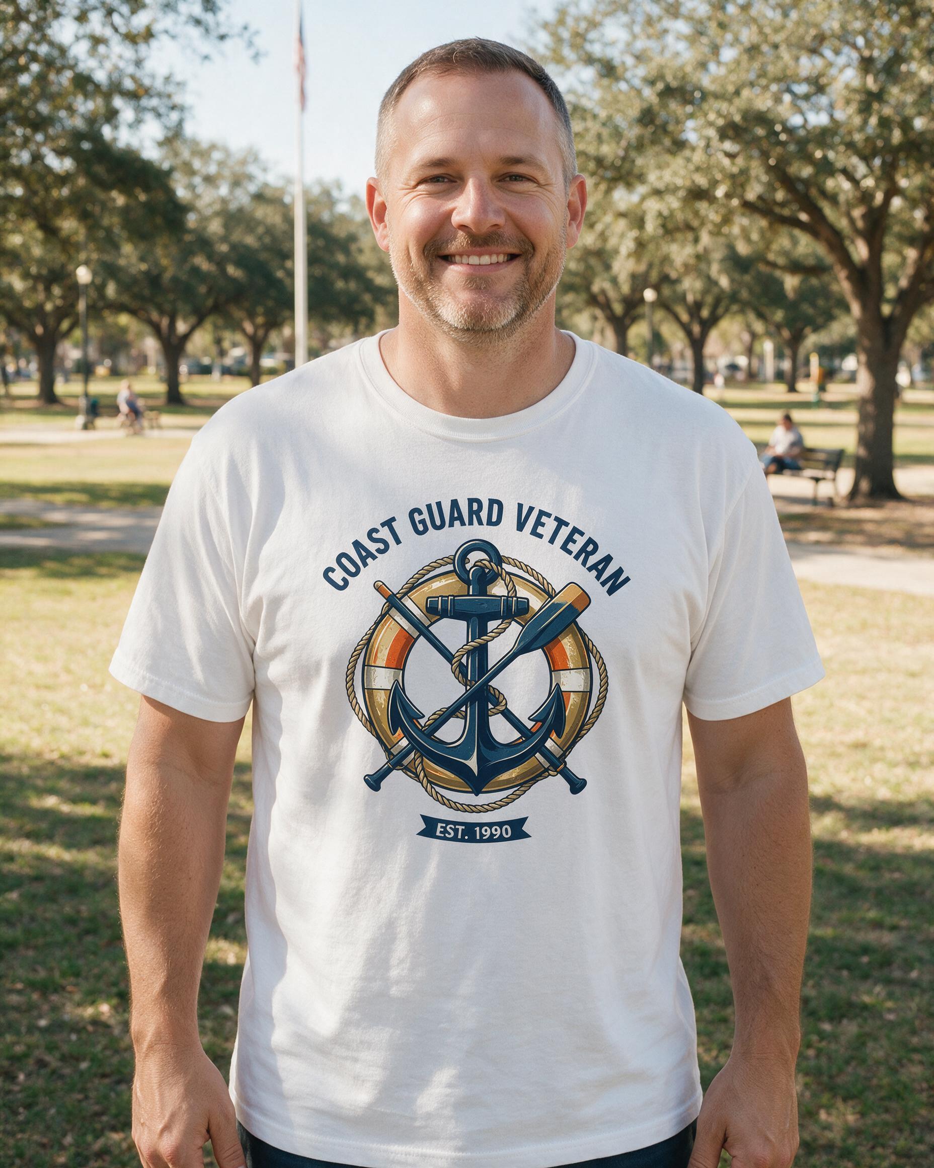 Proud Coast Guard Veteran Personalized Shirt — White