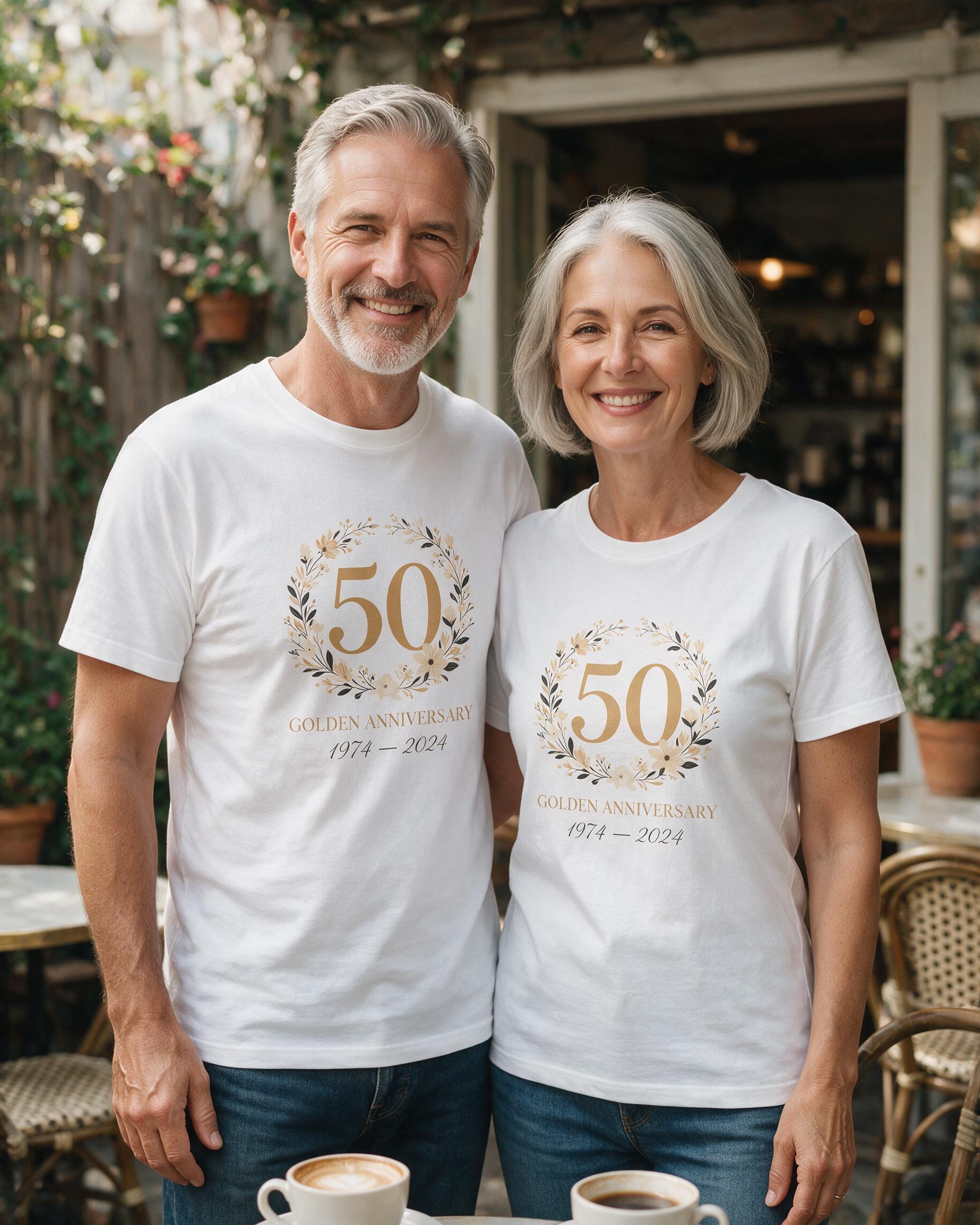 50th Golden Anniversary Personalized Shirt — White