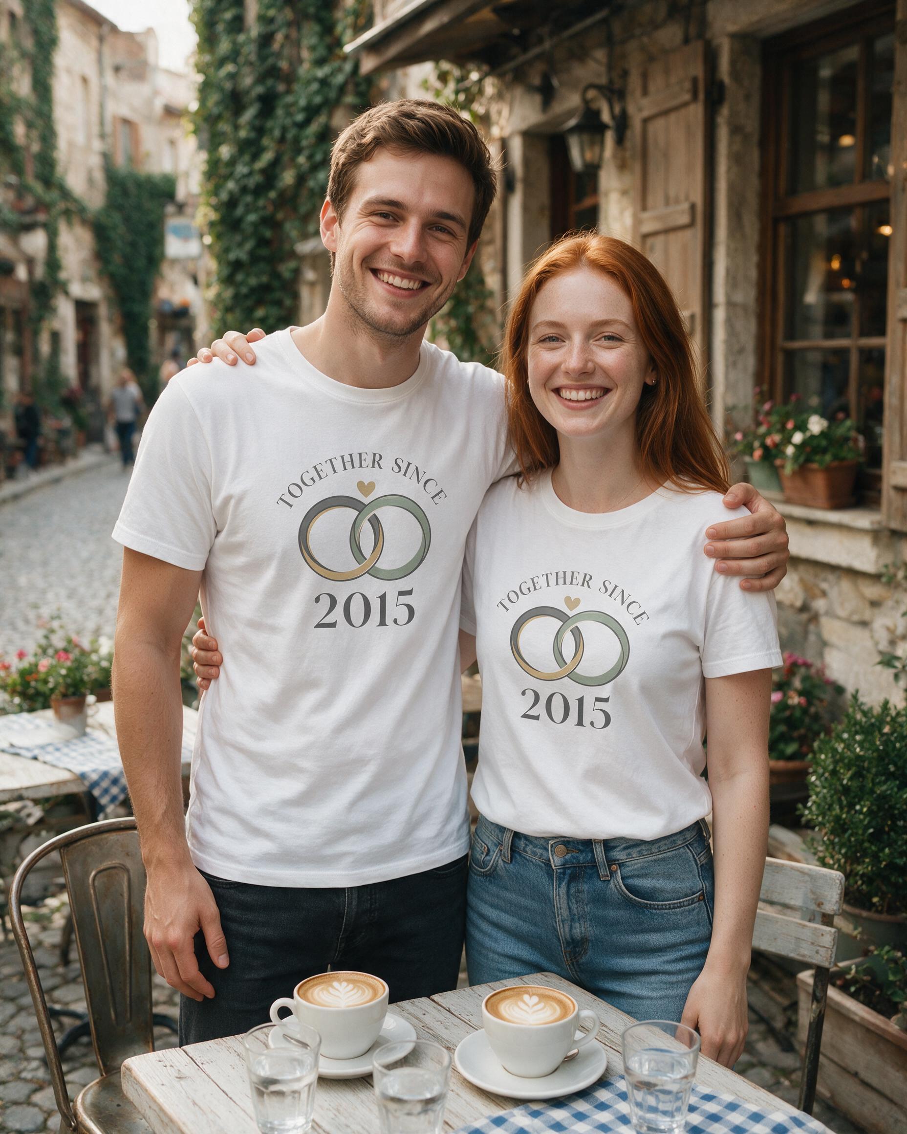 Together Since Personalized Anniversary Shirt — White