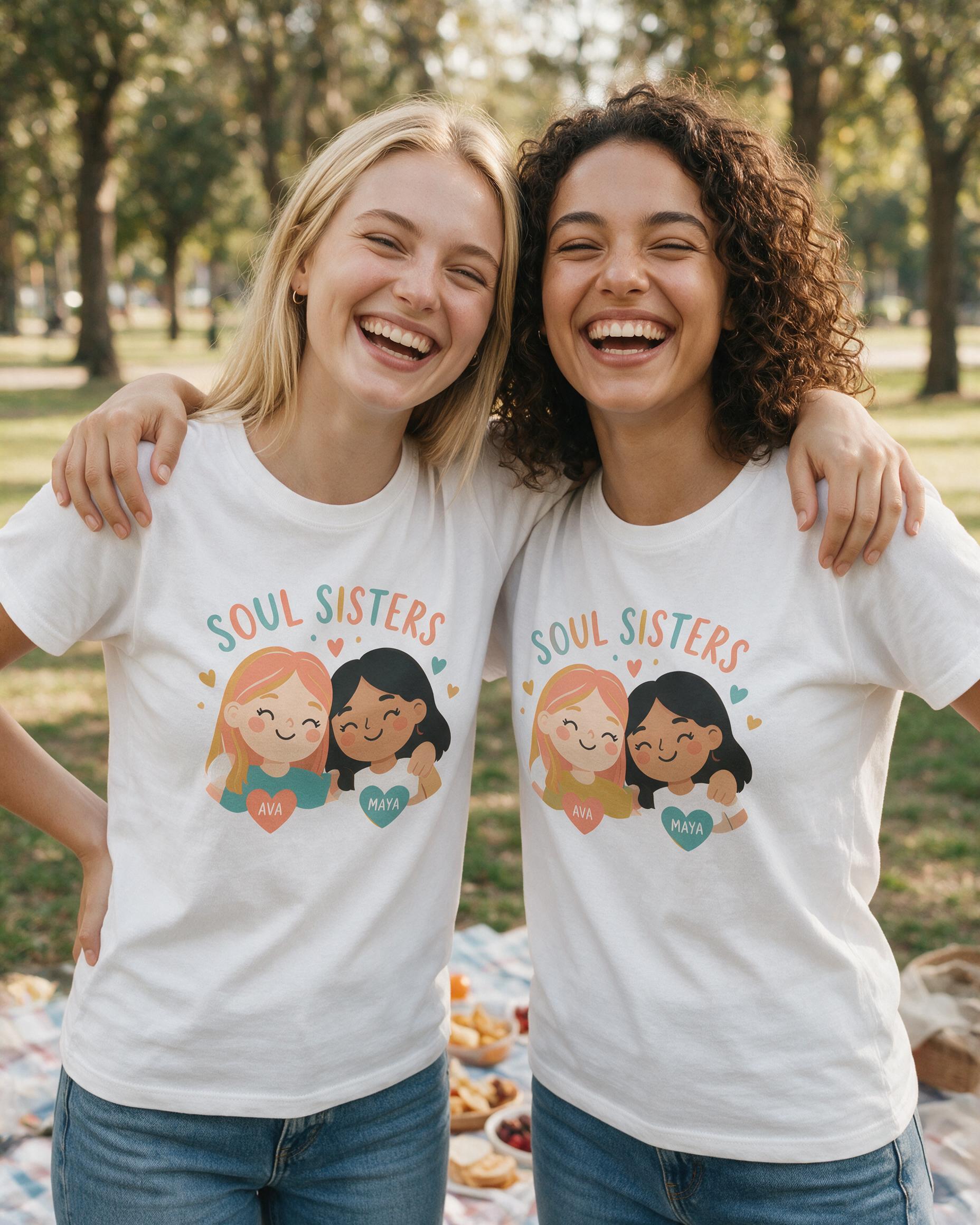 Soul Sisters Personalized Matching Shirt — White