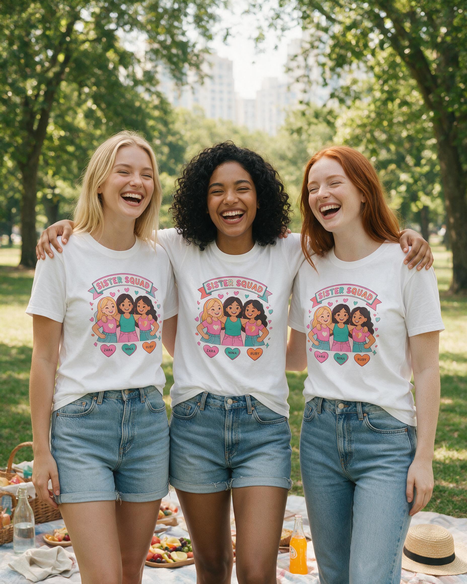 Sister Squad Personalized Matching Shirt — White