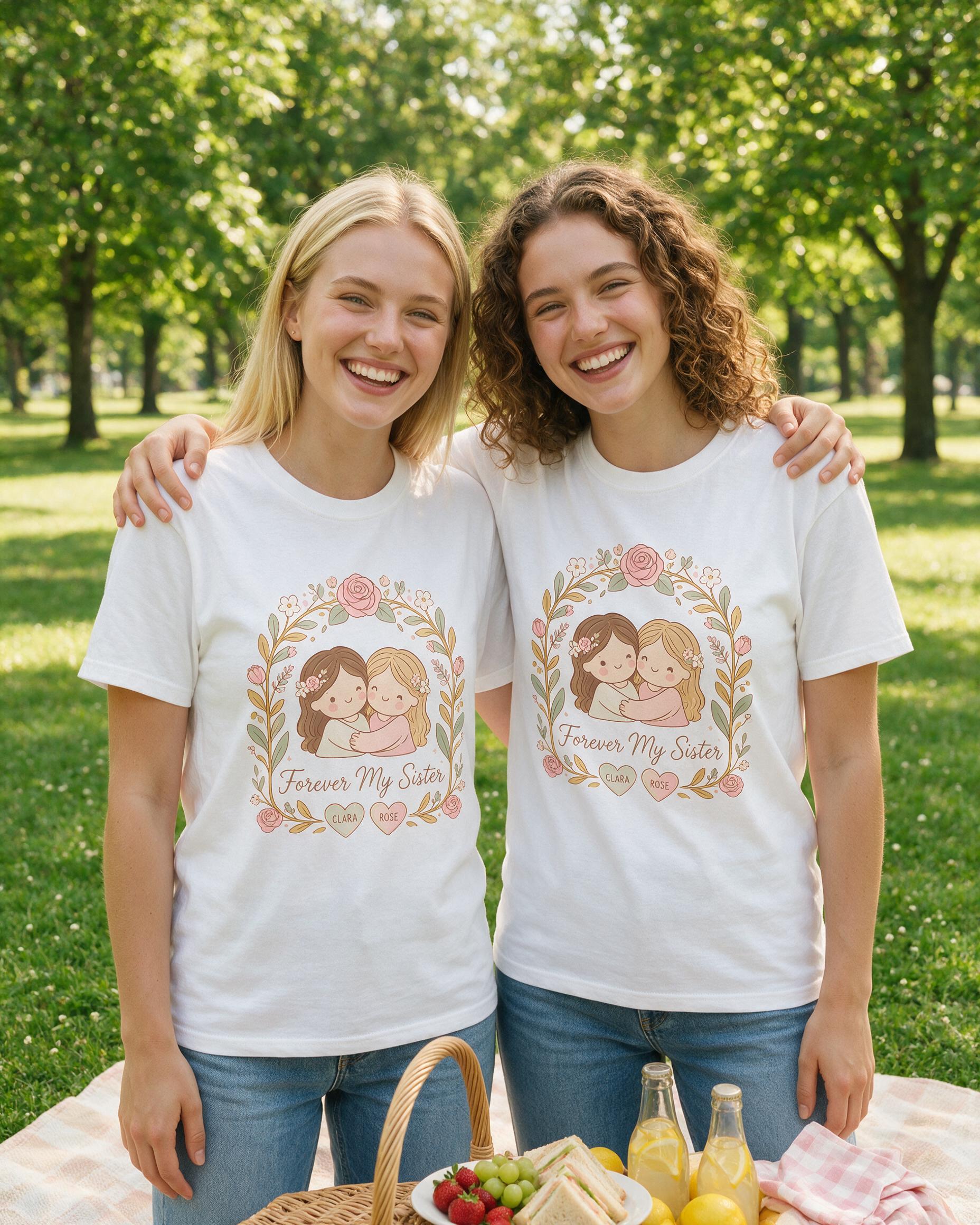 Forever My Sister Personalized Shirt — White