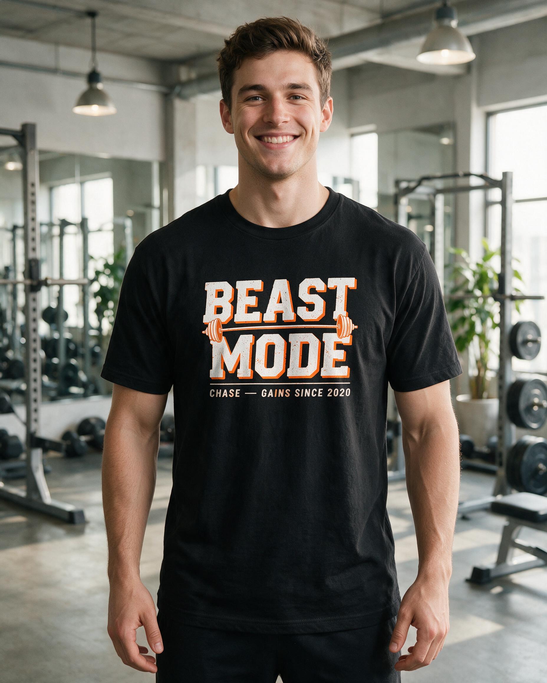 Beast Mode Personalized Gym Shirt — Black