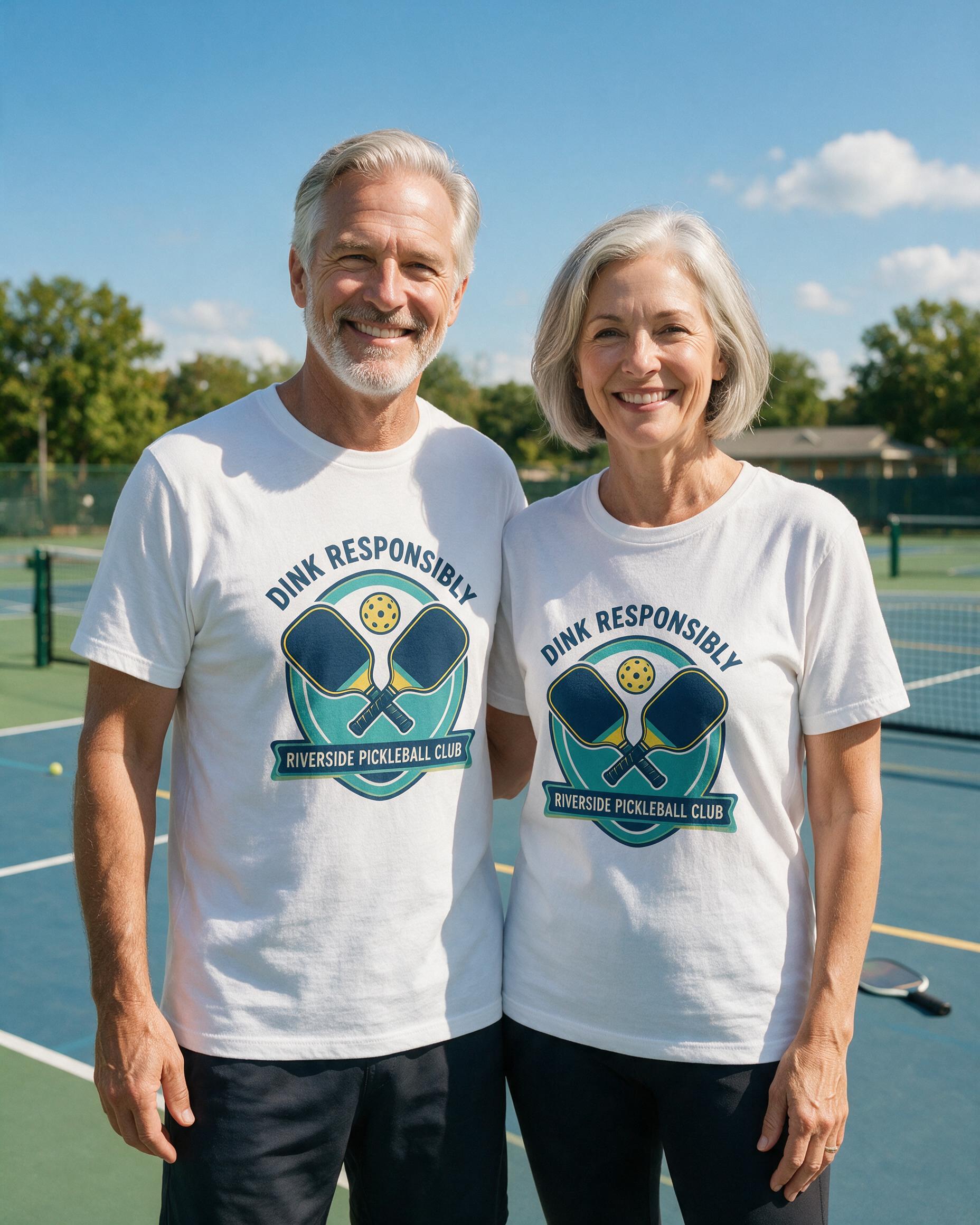Dink Responsibly Personalized Pickleball Shirt — White