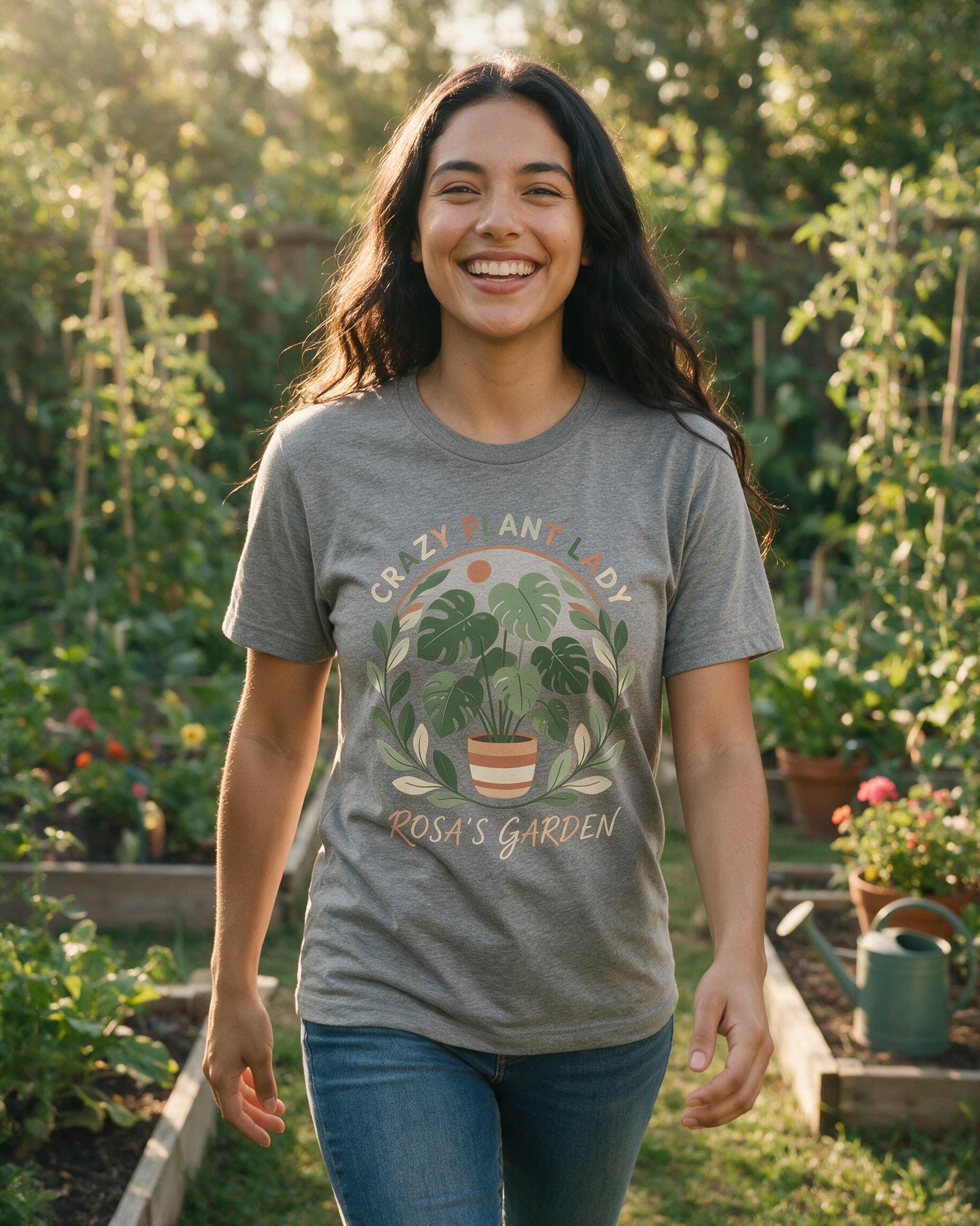 Crazy Plant Lady Personalized Gardening Shirt — Sport Grey