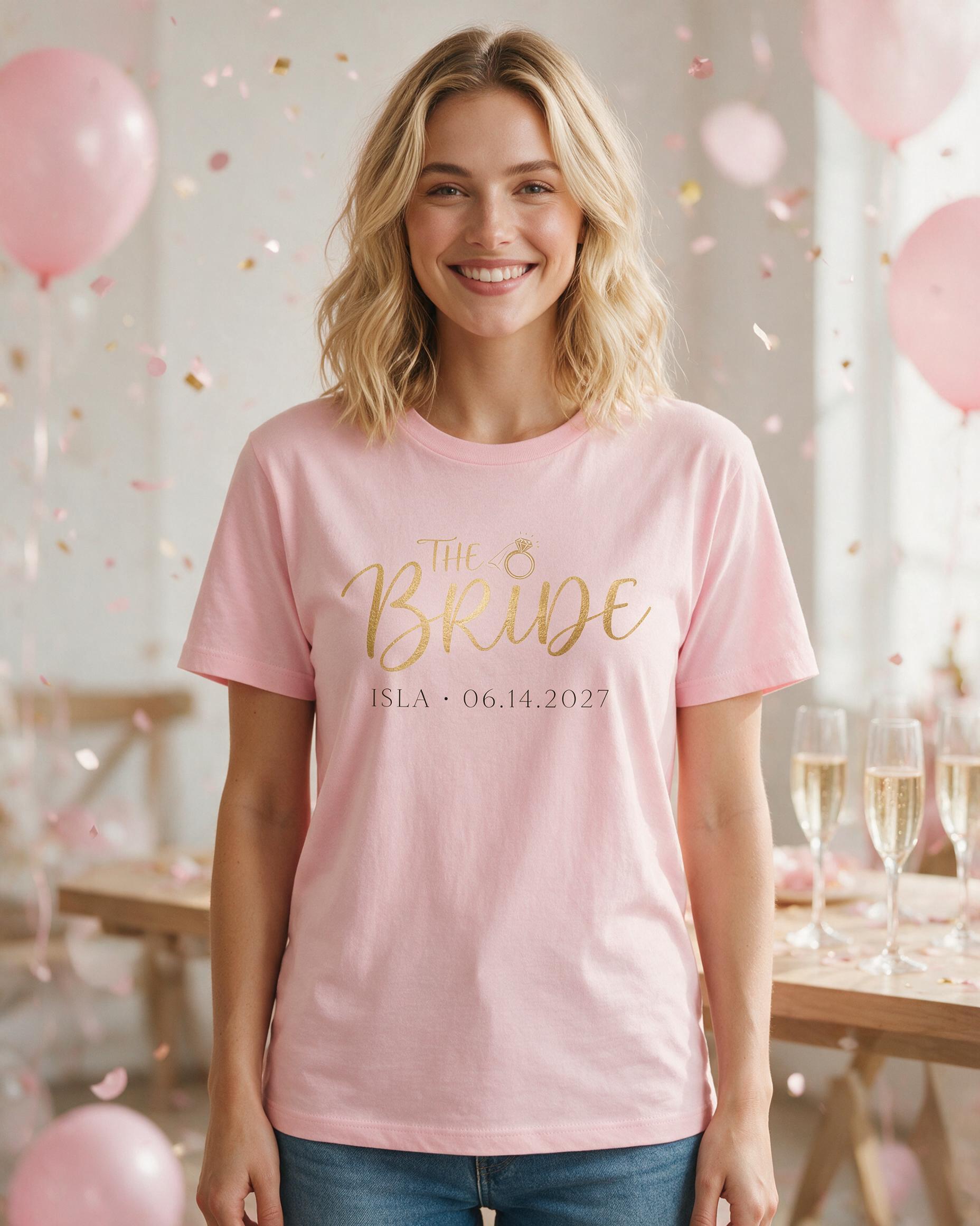 The Bride Personalized Bachelorette Shirt β Light Pink