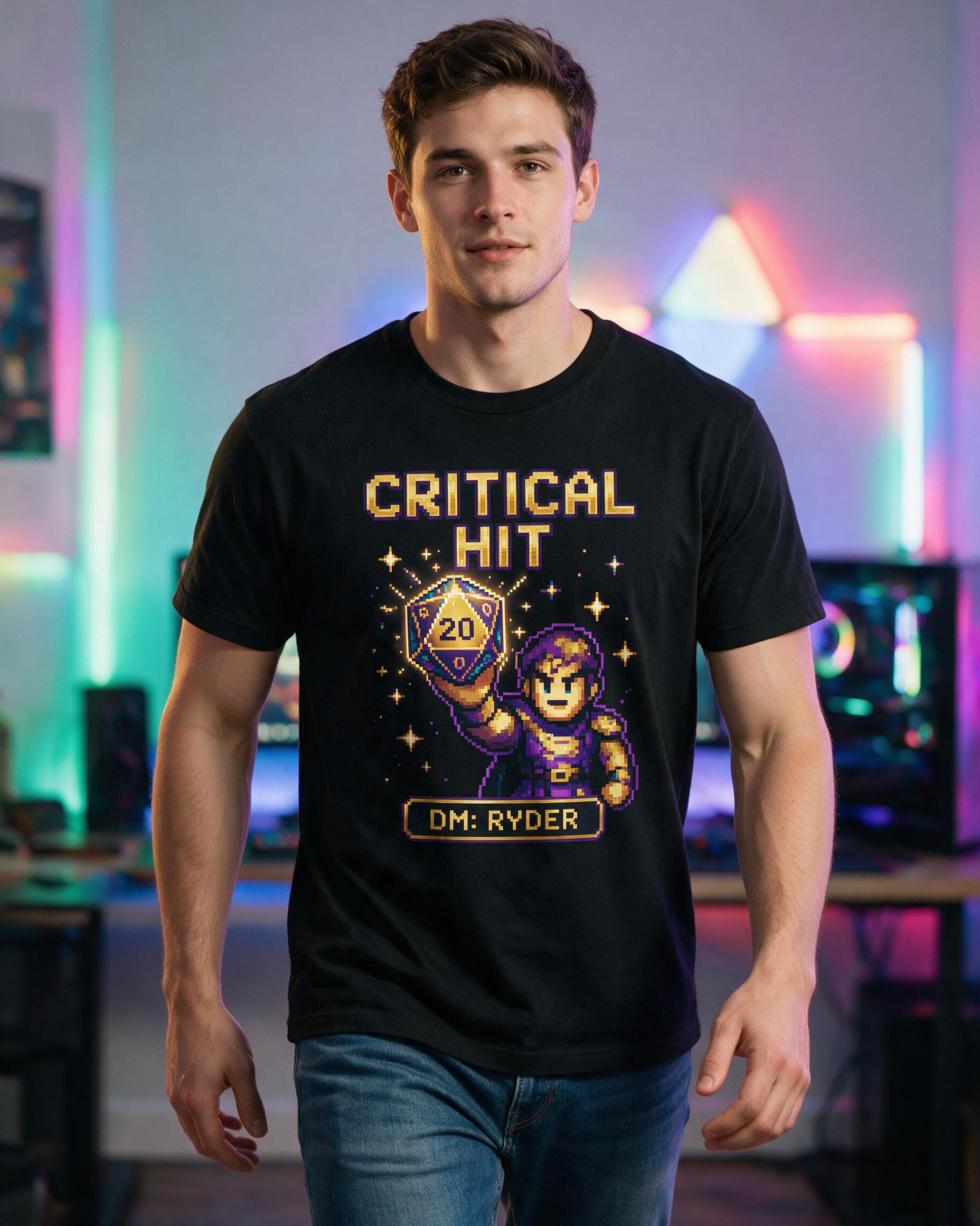 Natural Twenty Crit Avatar Personalized Tabletop Shirt — Black