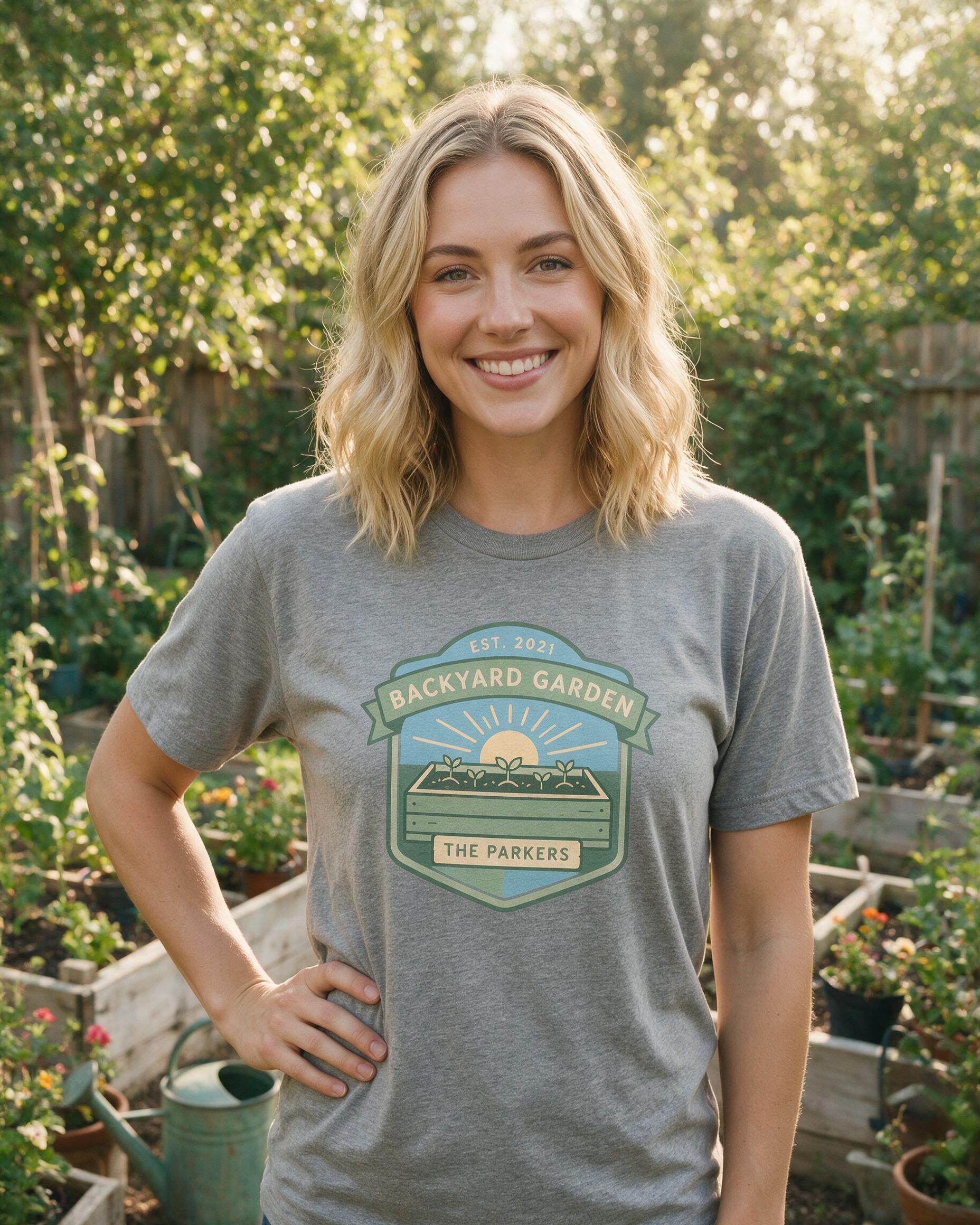 Backyard Garden Established Personalized Shirt — Sport Grey