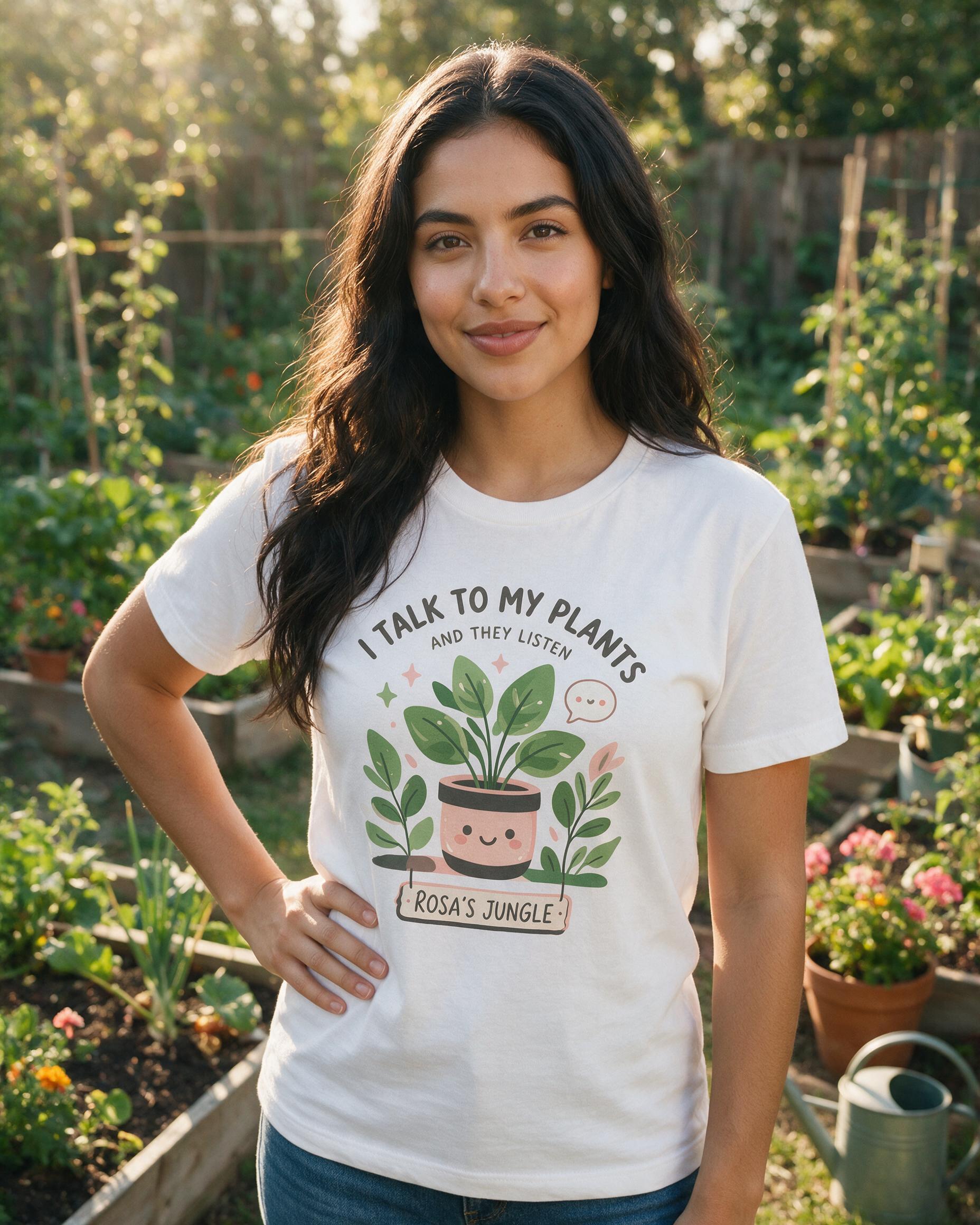 I Talk To My Plants Personalized Shirt — White