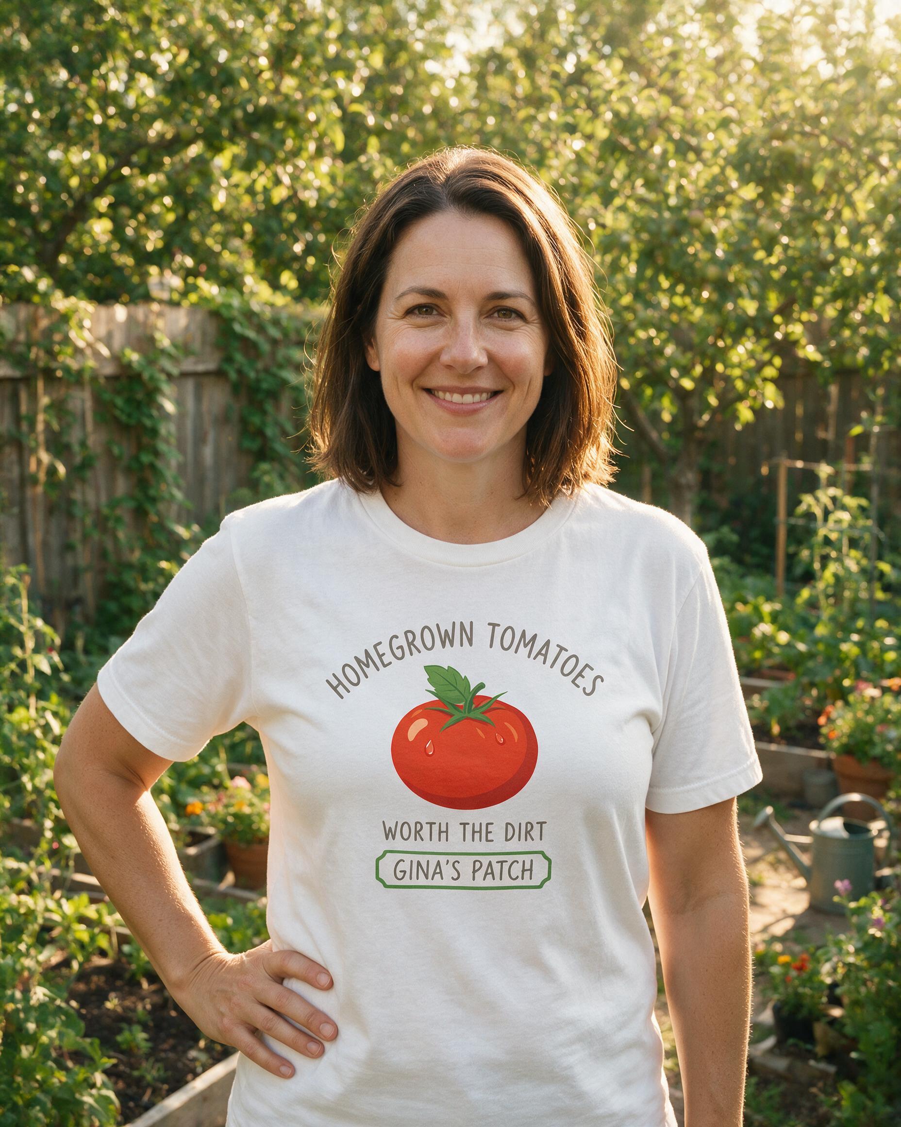 Homegrown Tomatoes Funny Personalized Shirt — White