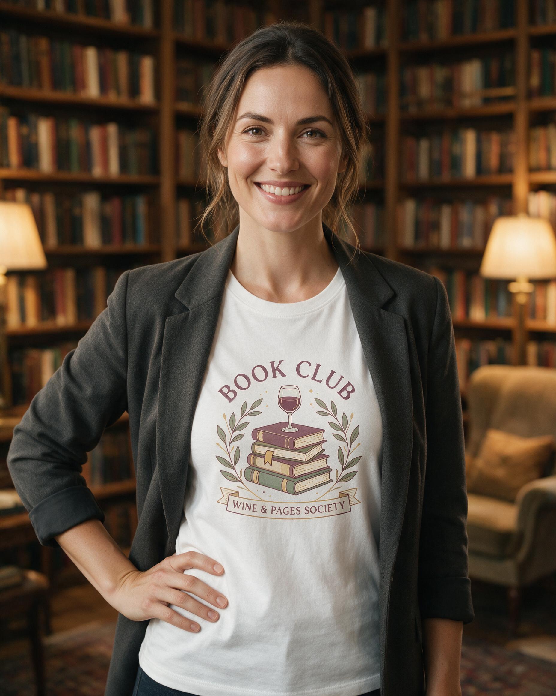 Book Club Society Personalized Reading Shirt β White