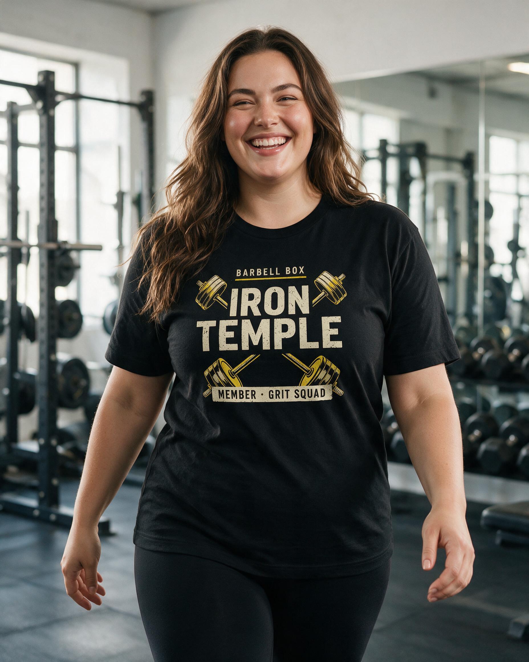 Iron Temple Barbell Box Personalized Shirt β Black
