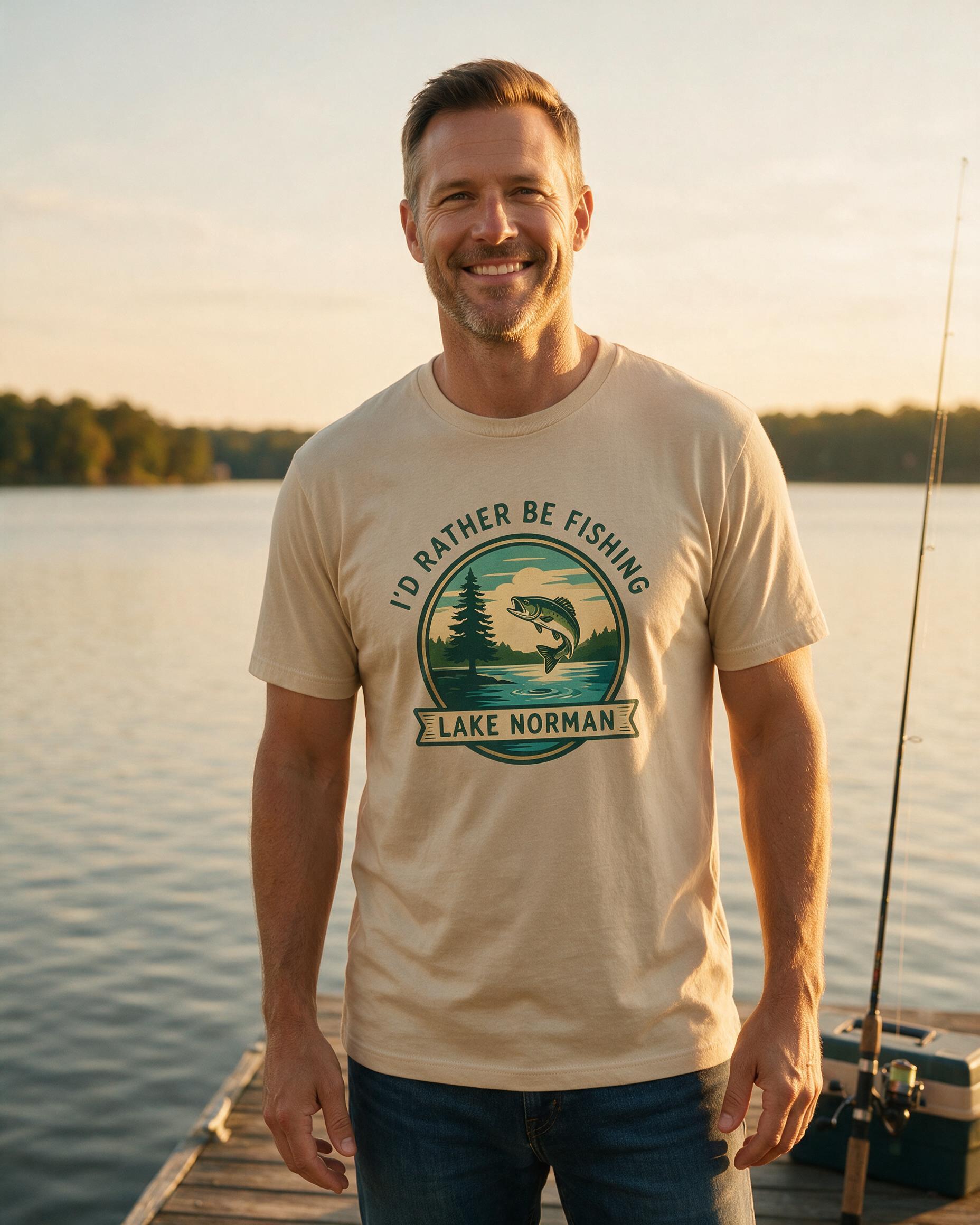 I'd Rather Be Fishing Personalized Fishing Shirt — Sand