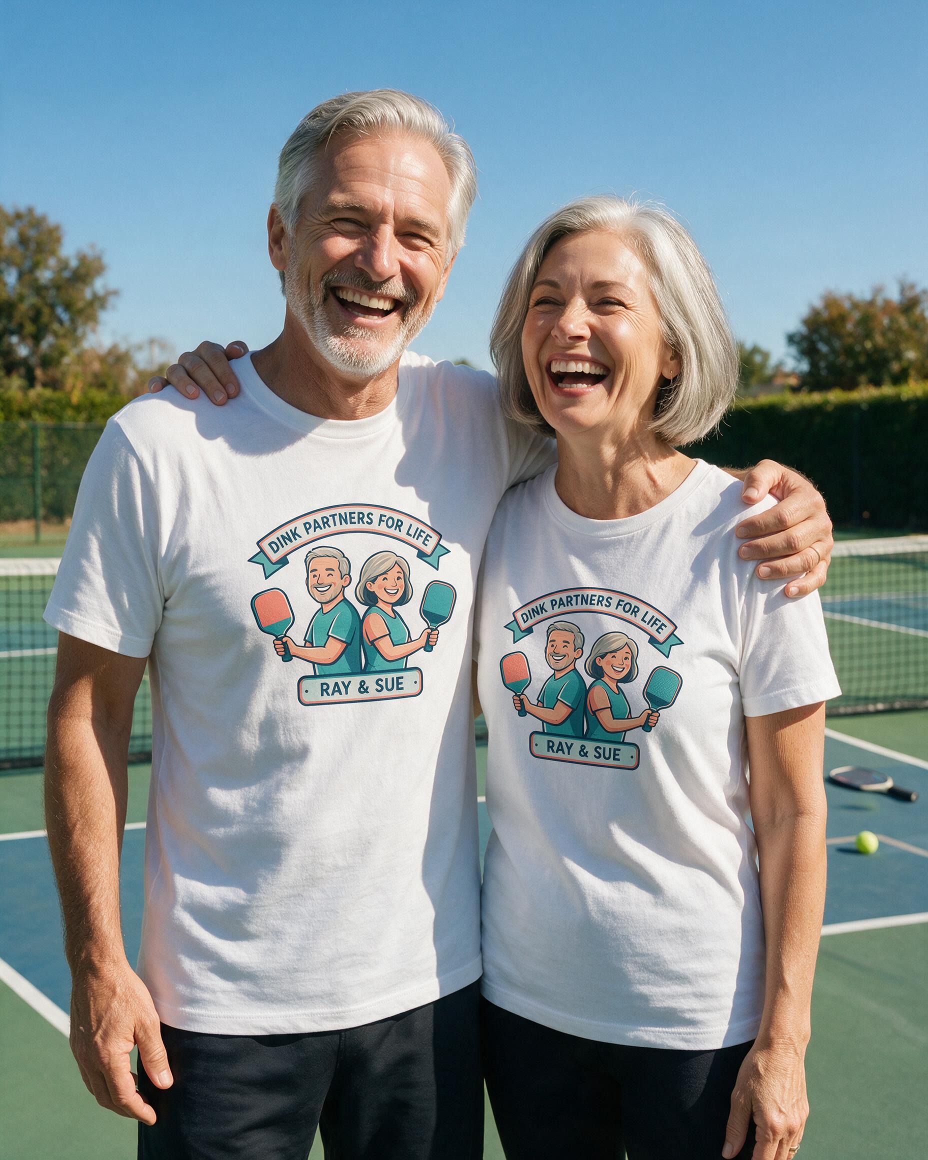 Dink Partners For Life Personalized Pickleball Shirt — White