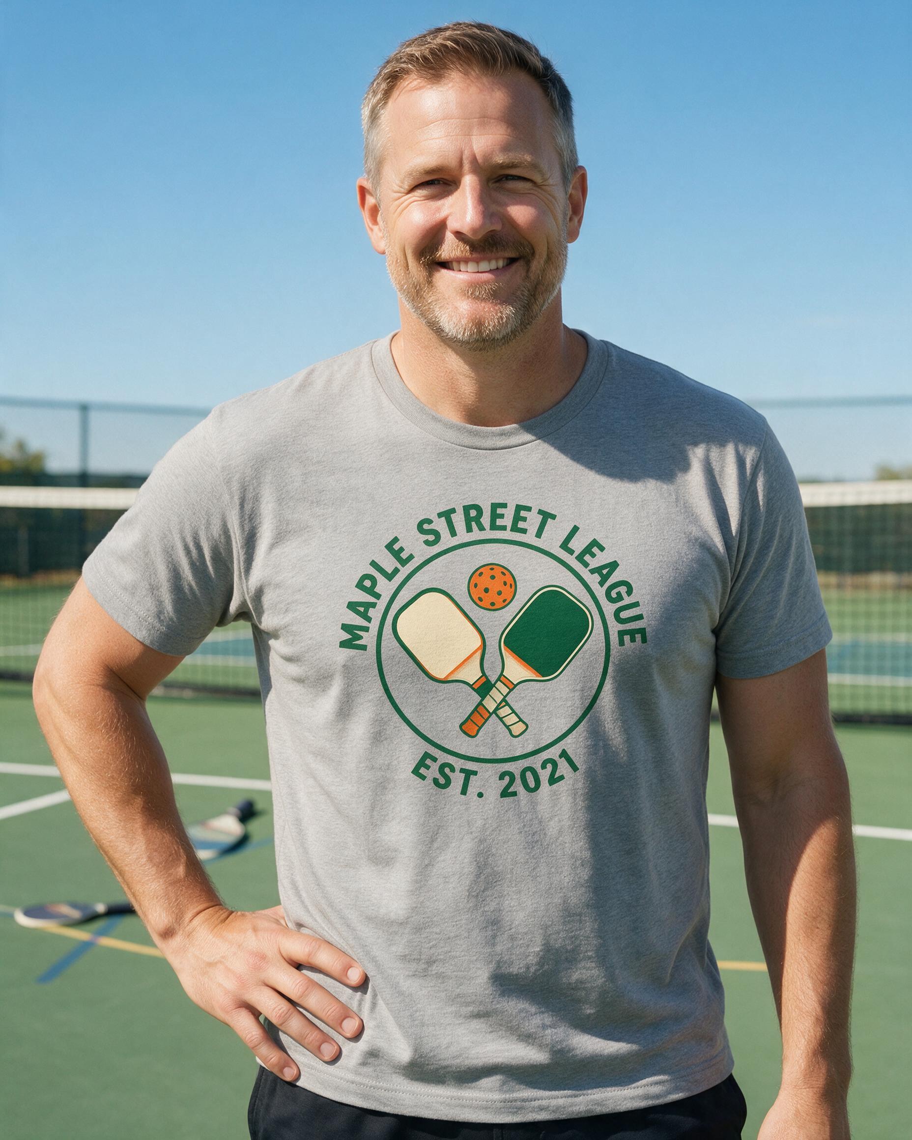 Pickleball League Est Personalized Pickleball Shirt — Sport Grey