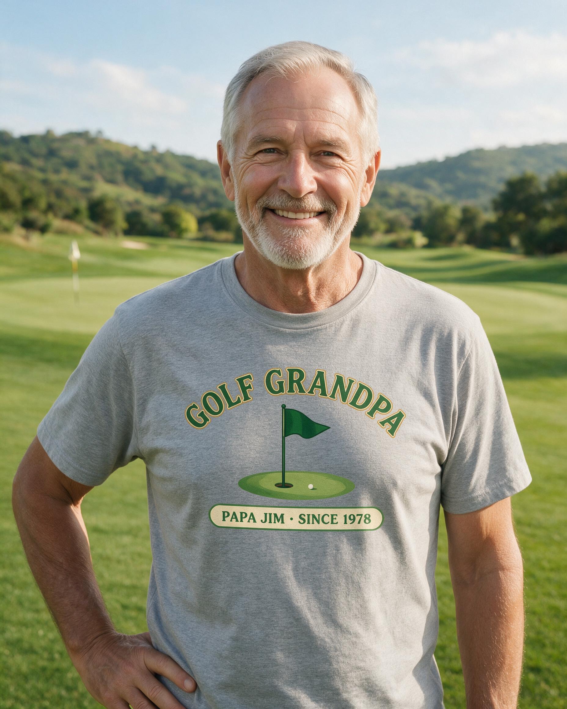 Golf Grandpa Legend Personalized Golf Shirt — Sport Grey