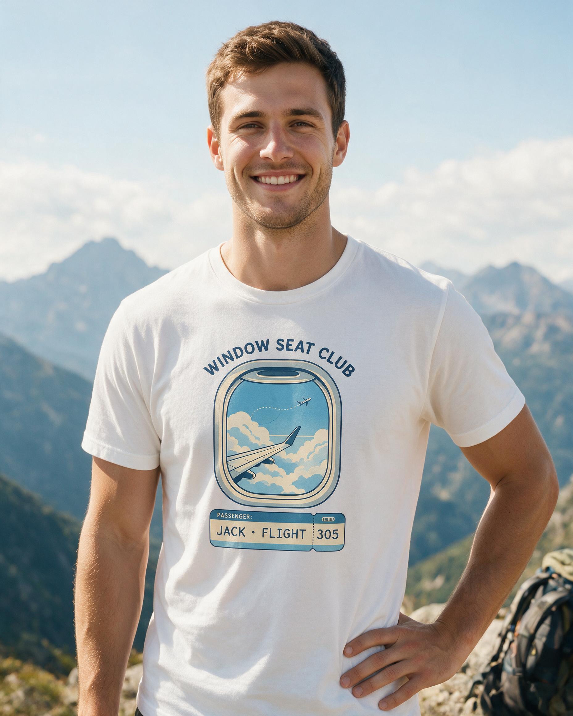 Window Seat Club Personalized Travel Shirt β White