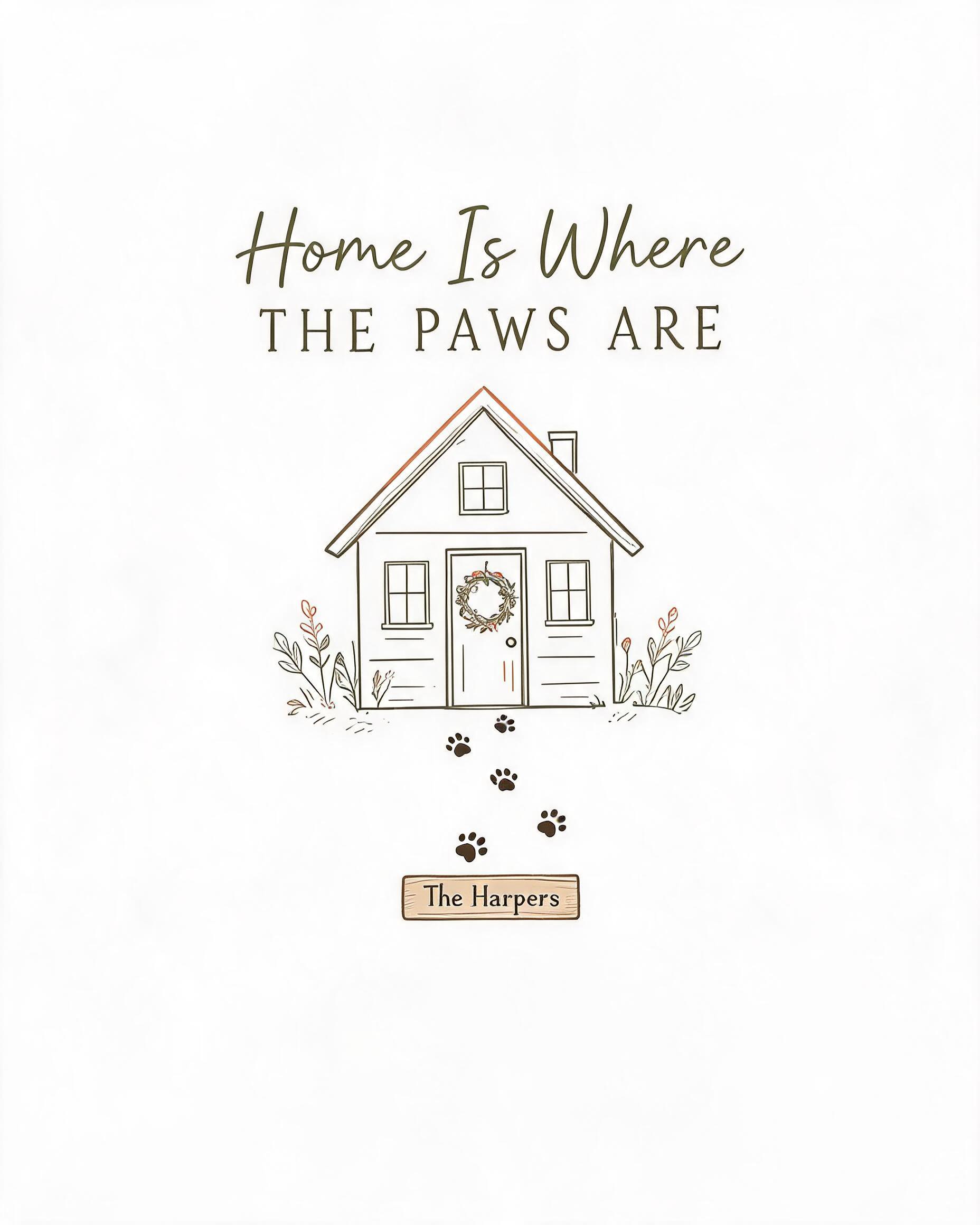 Home Is Where The Paws Are Personalized Family Shirt