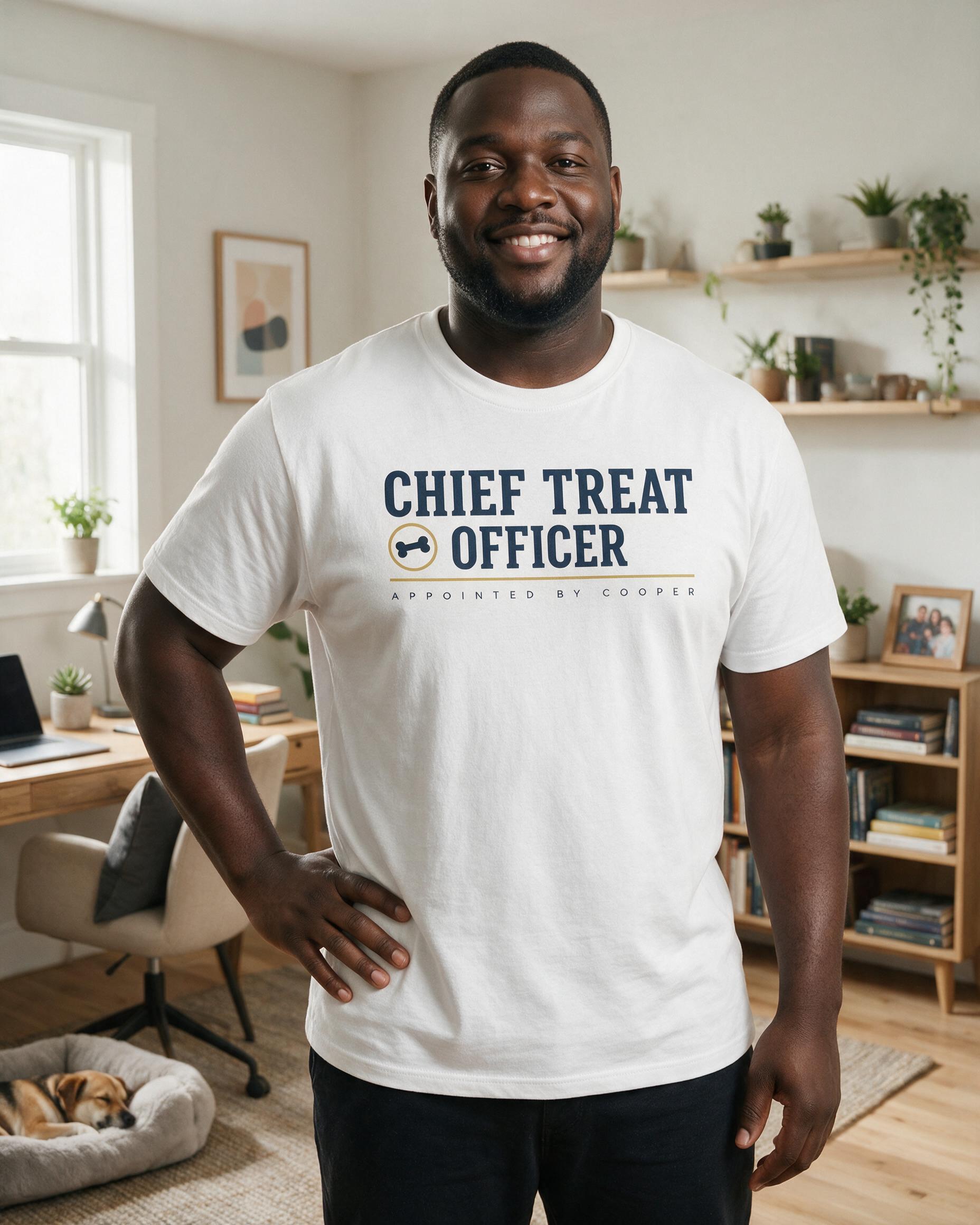 Chief Treat Officer Personalized Dog Dad Shirt β White
