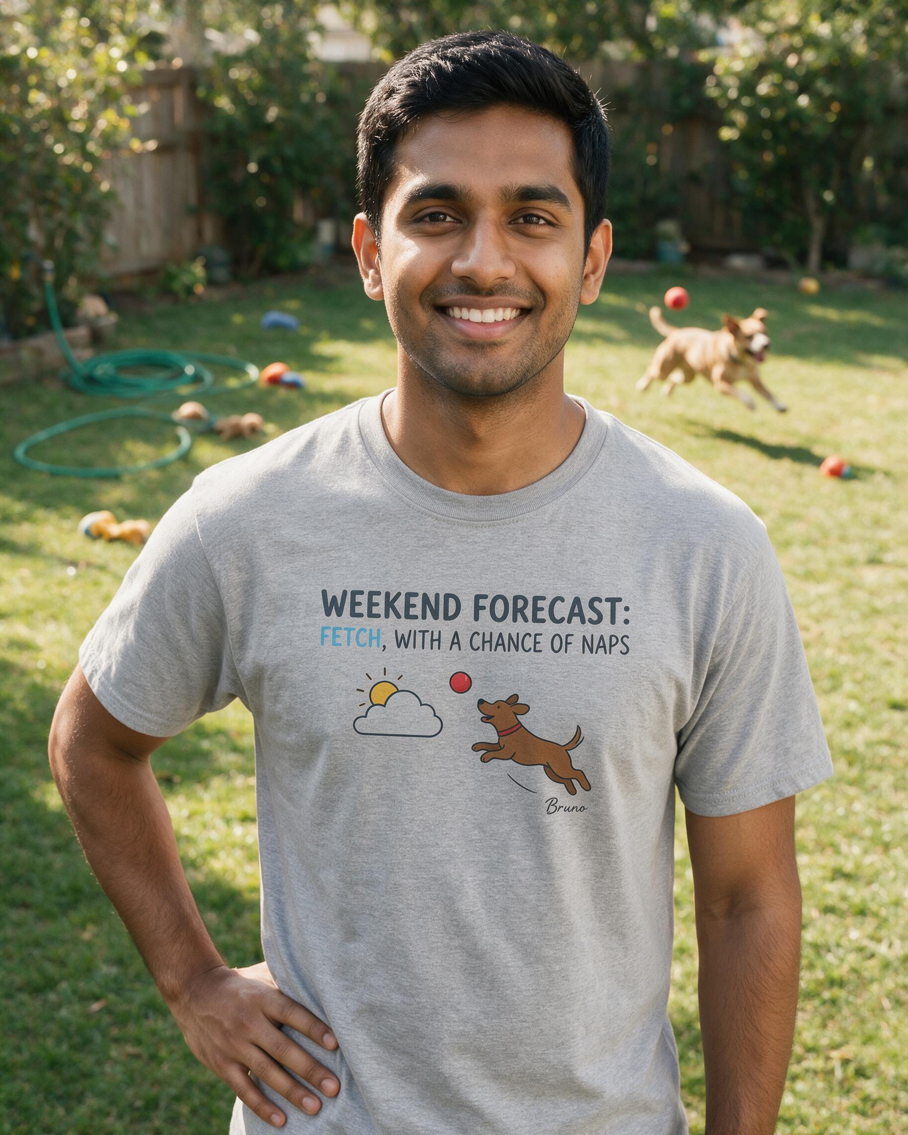 Weekend Forecast Fetch With A Chance Of Naps Personalized Shirt — Sport Grey