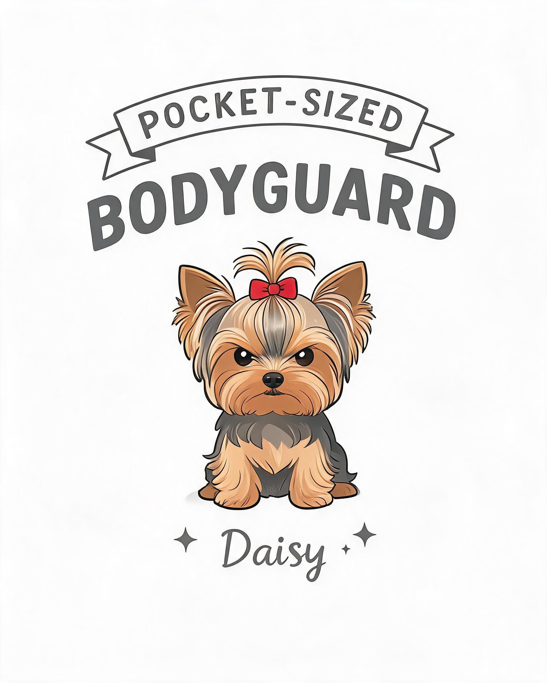Pocket Sized Bodyguard Personalized Yorkie Mom Shirt