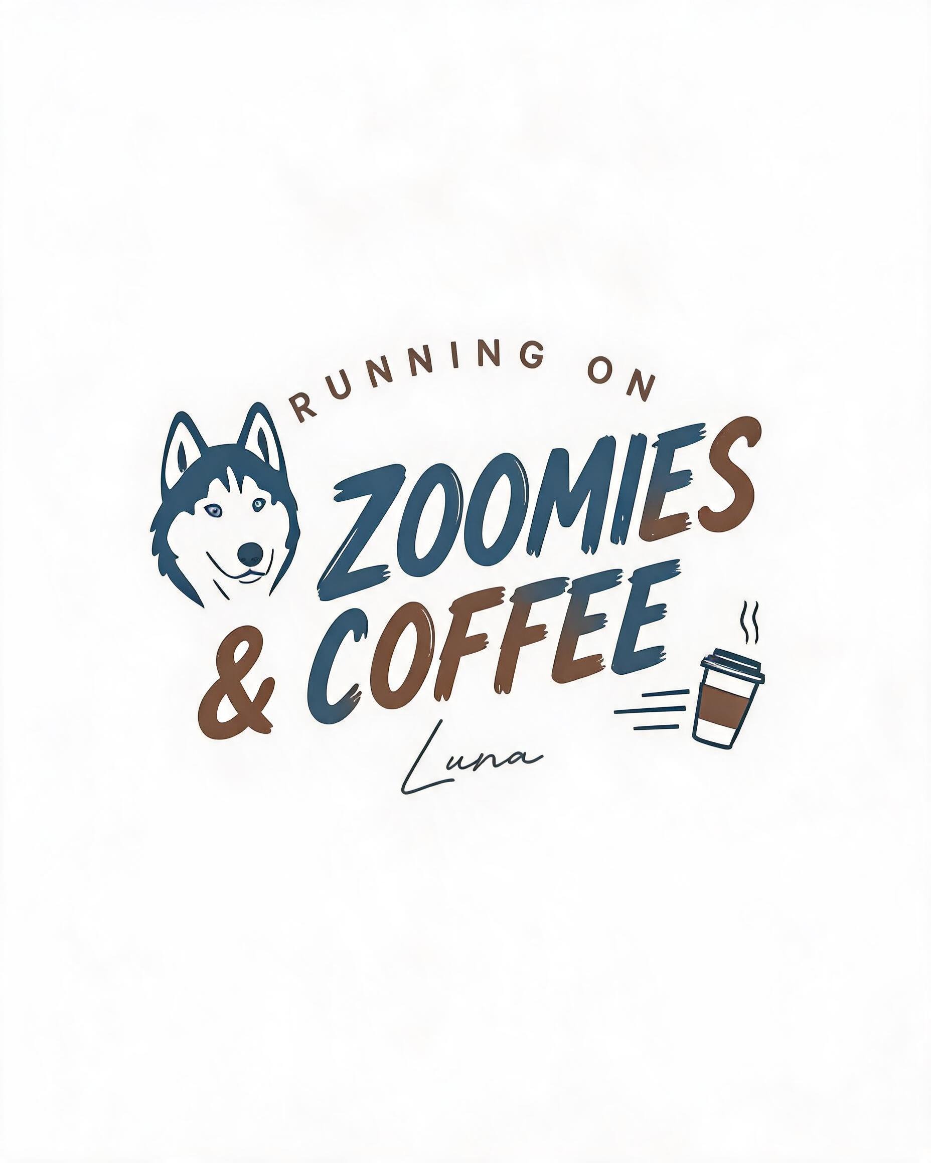 Running On Zoomies And Coffee Personalized Husky Mom Shirt