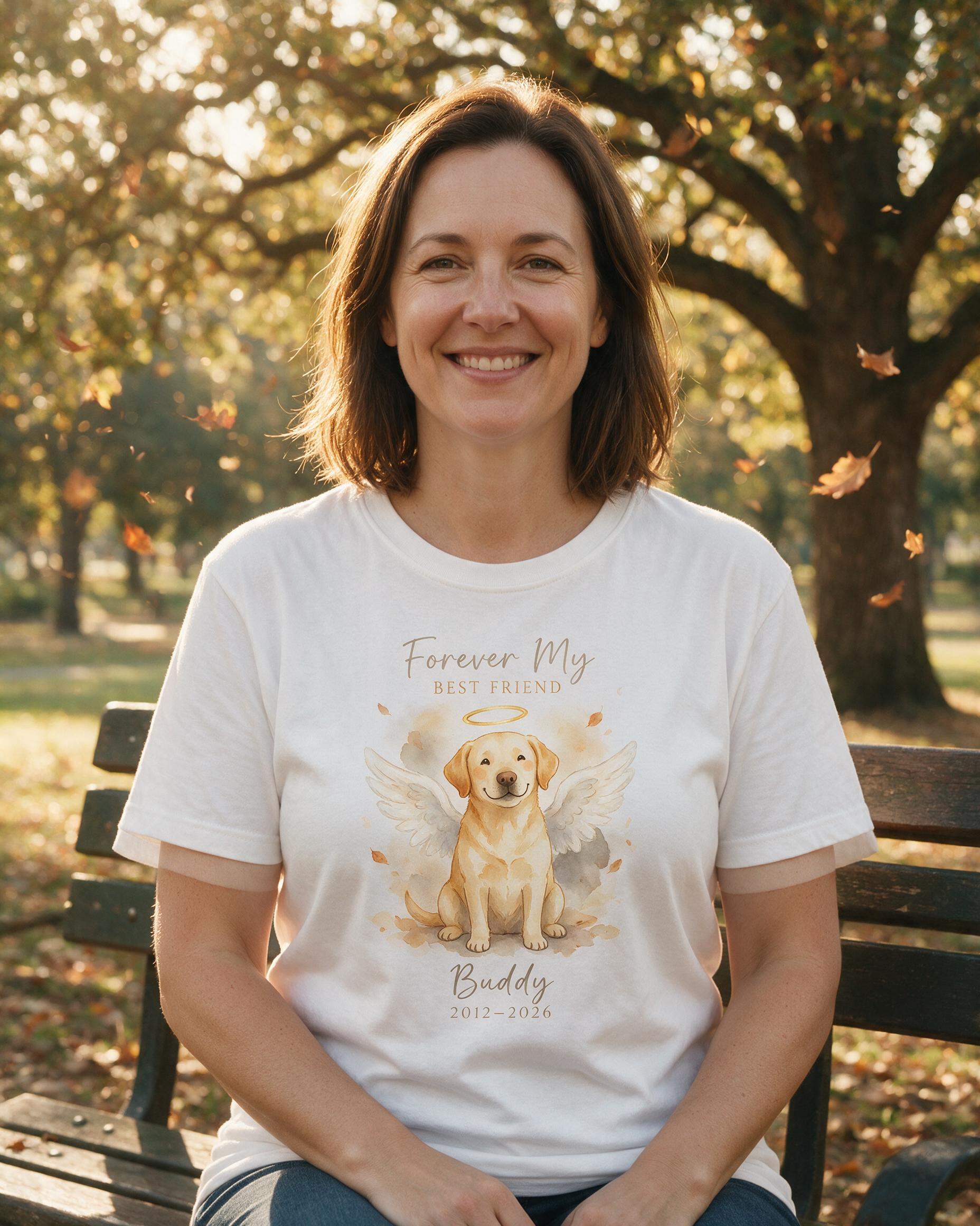 Forever My Best Friend Personalized Dog Memorial Shirt — White