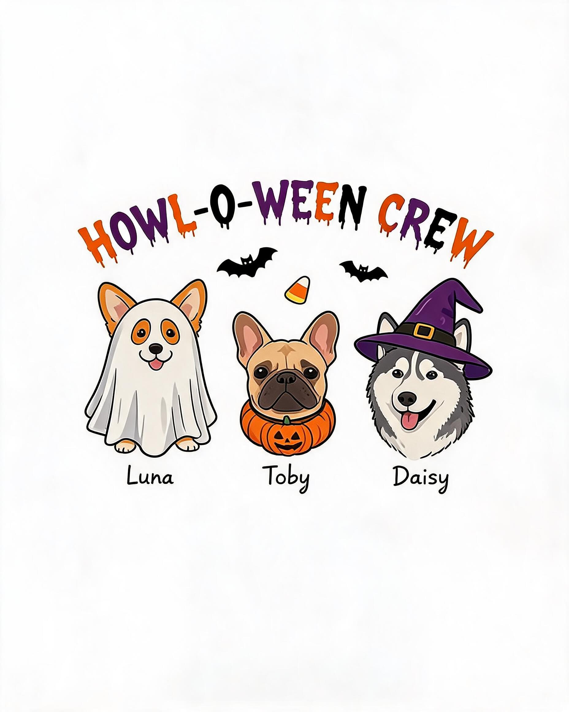Howl-O-Ween Crew Personalized Dog Halloween Shirt