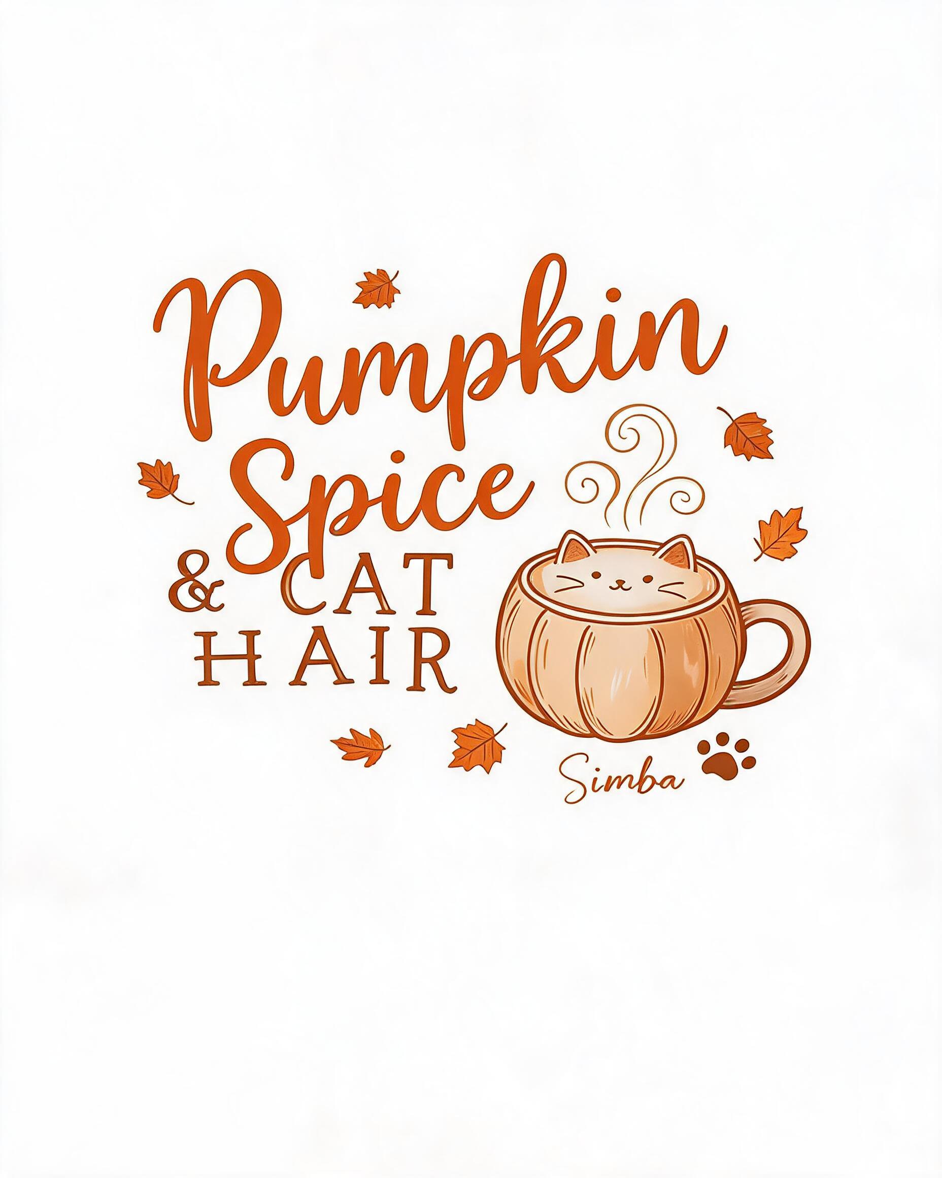 Pumpkin Spice And Cat Hair Personalized Fall Cat Shirt