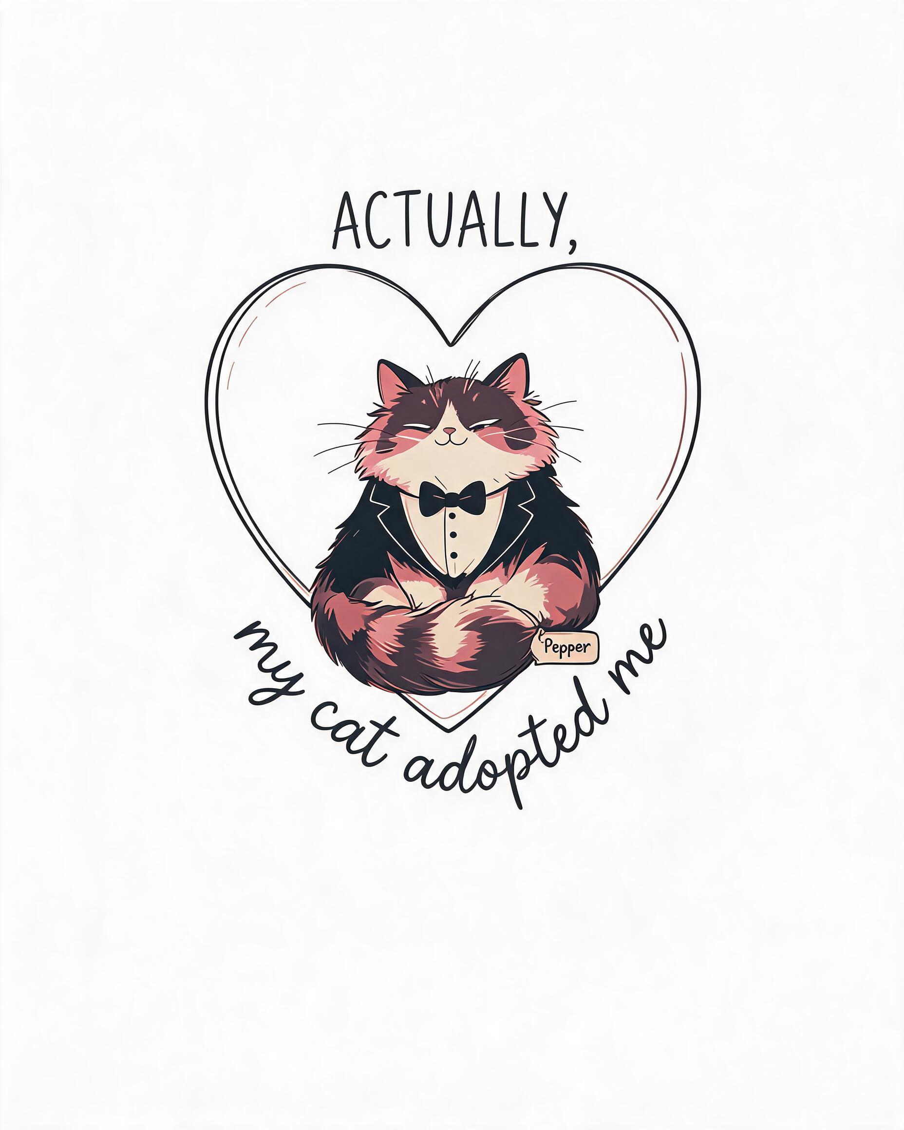Actually My Cat Adopted Me Personalized Cat Mom Shirt