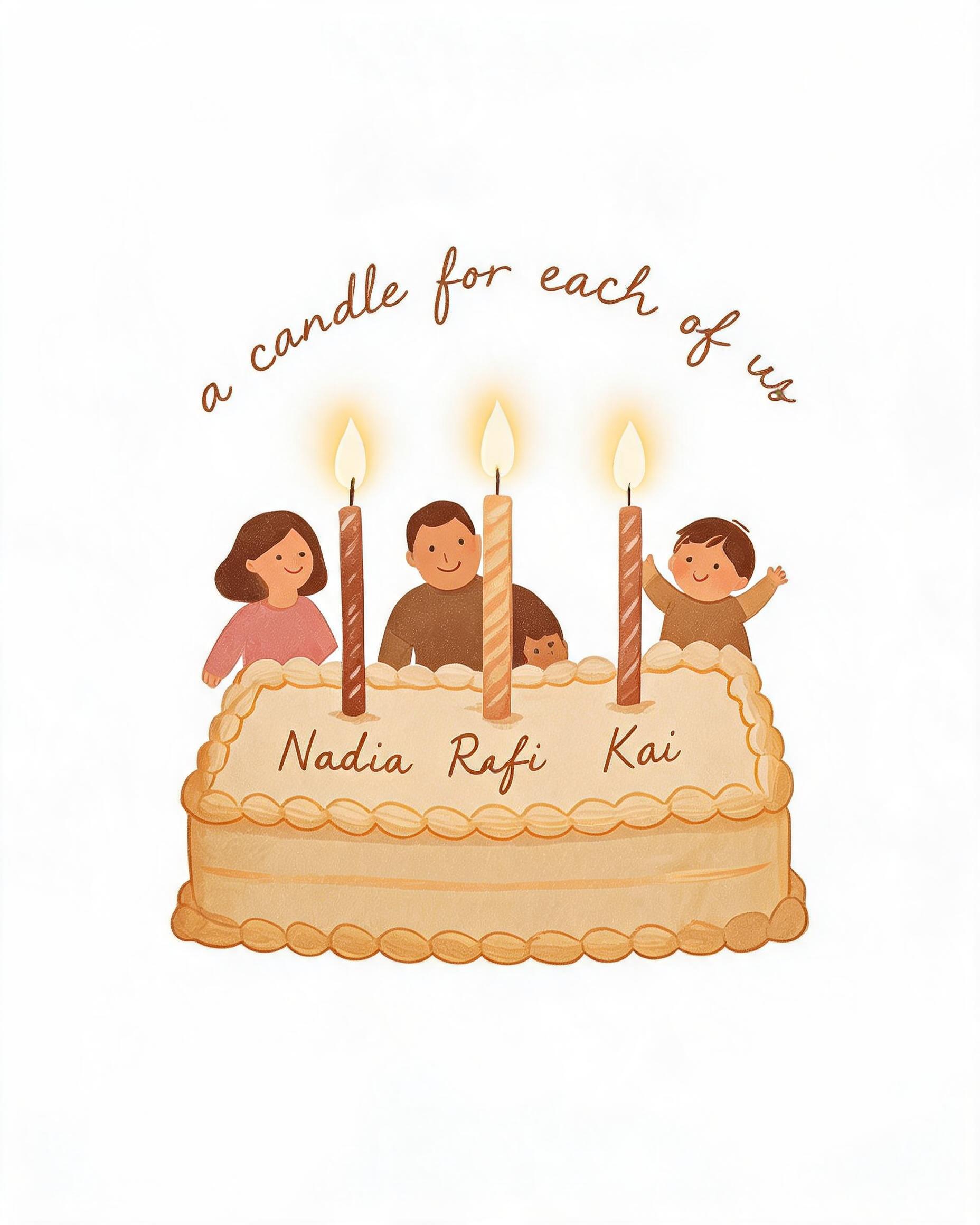 A Candle For Each Of Us Family Birthday Matching Shirt for Three
