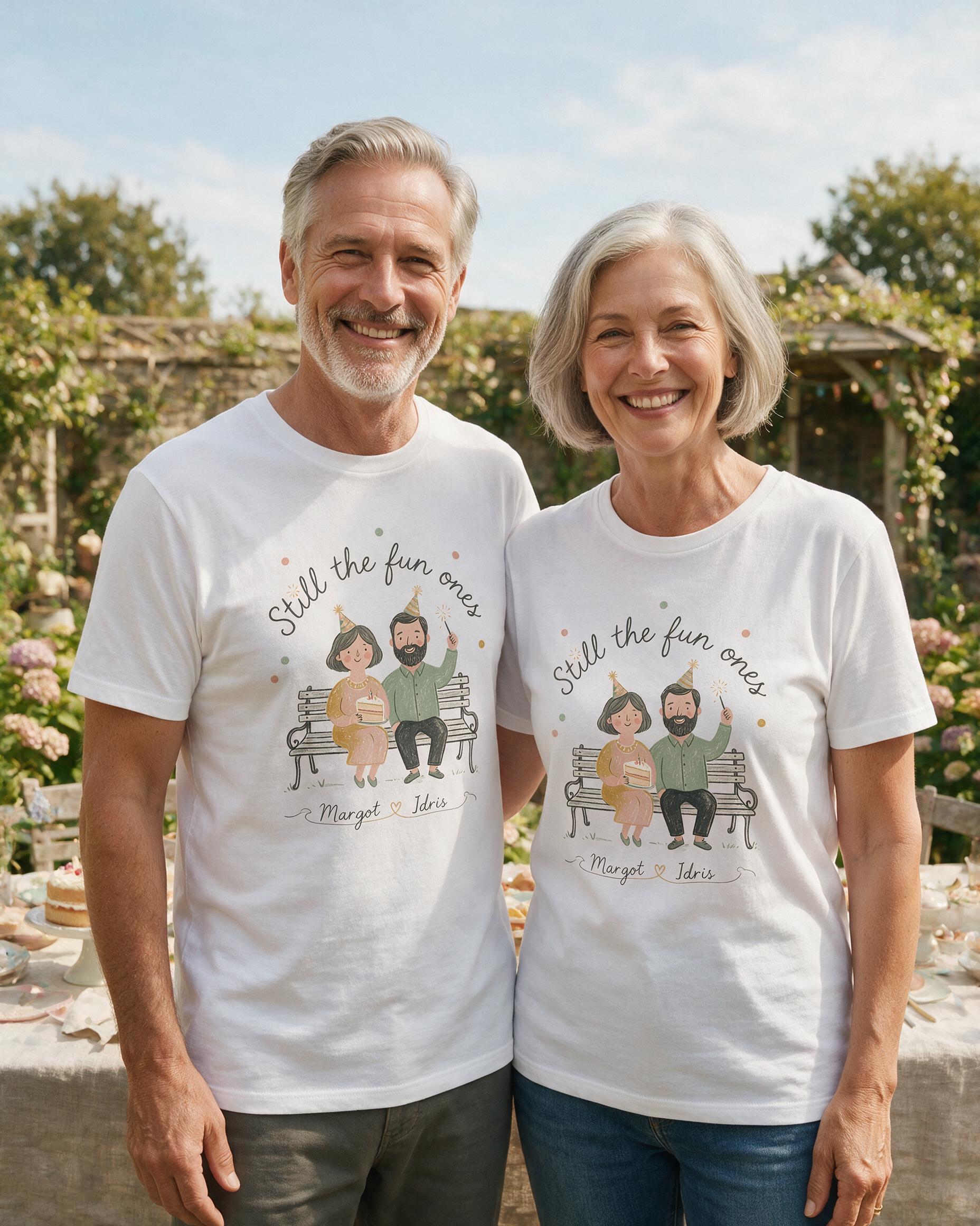 Still The Fun Ones Birthday Matching Shirt for Couples — White