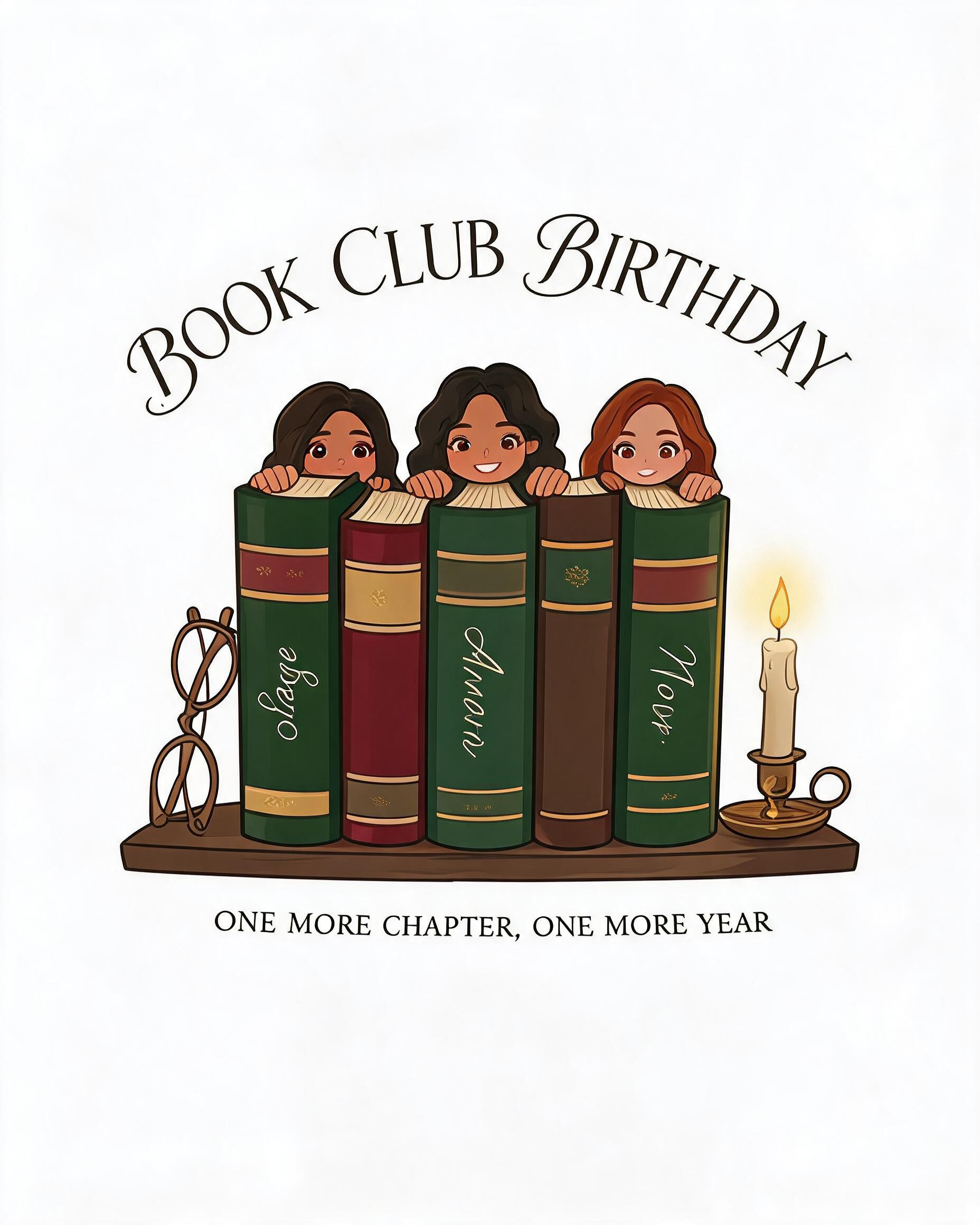Book Club Birthday Matching Shirt for Three Friends